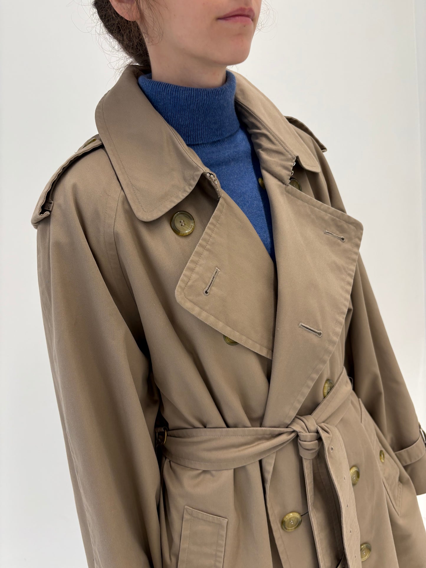 Trench high end Burberry de toamnă iarnă cu liner de lana cu camel hair detașabil