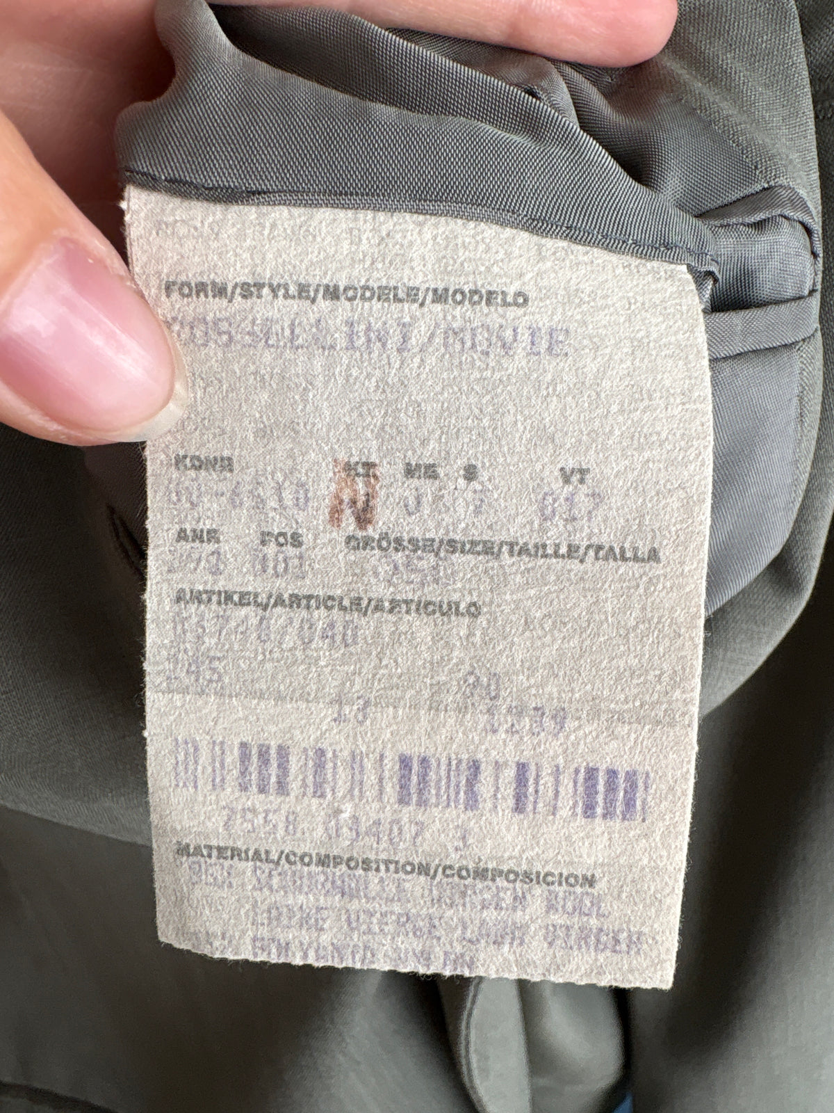 Sacou Hugo Boss Sage green din stofă subțire de lana extrafina tall