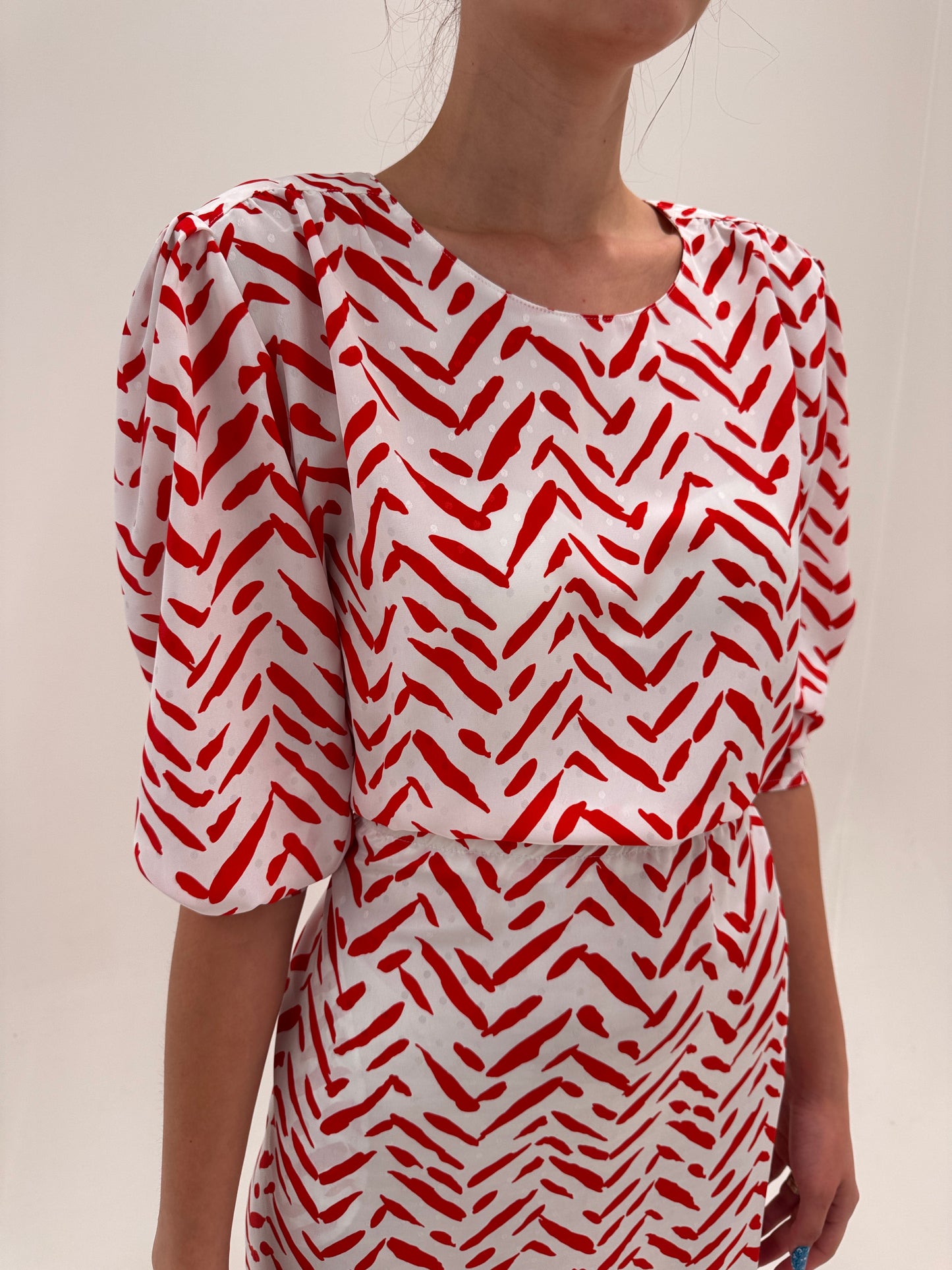 Rochie vintage italiana nouă cu etichetă din mătase naturală cu talie elastică