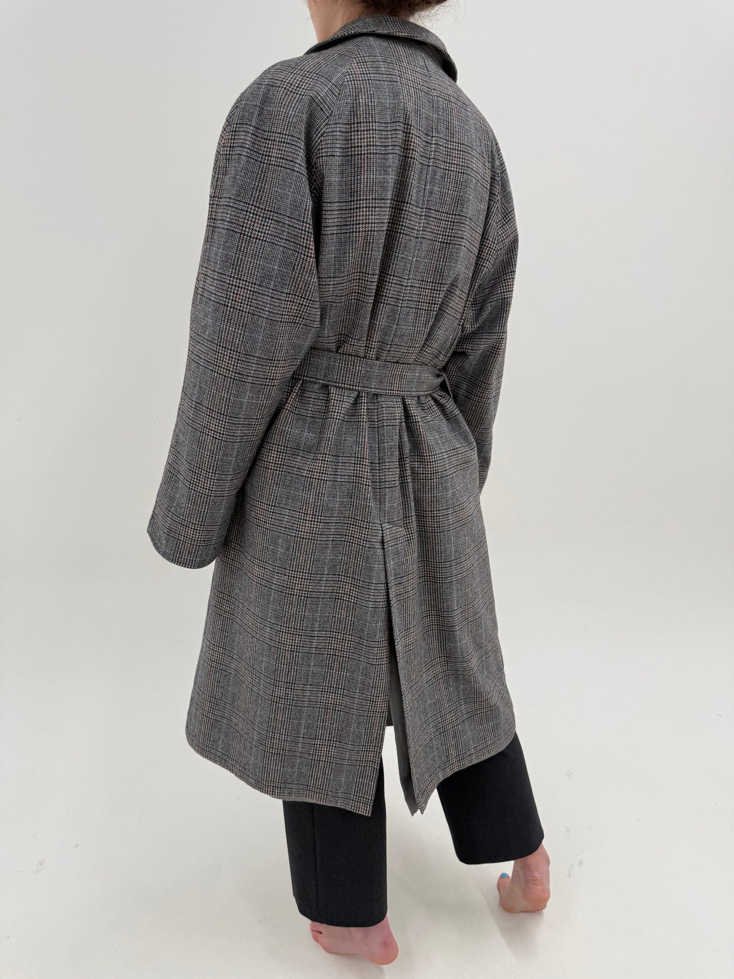 Palton vintage tip trench cu 2 fete una din lana și una din gabardină