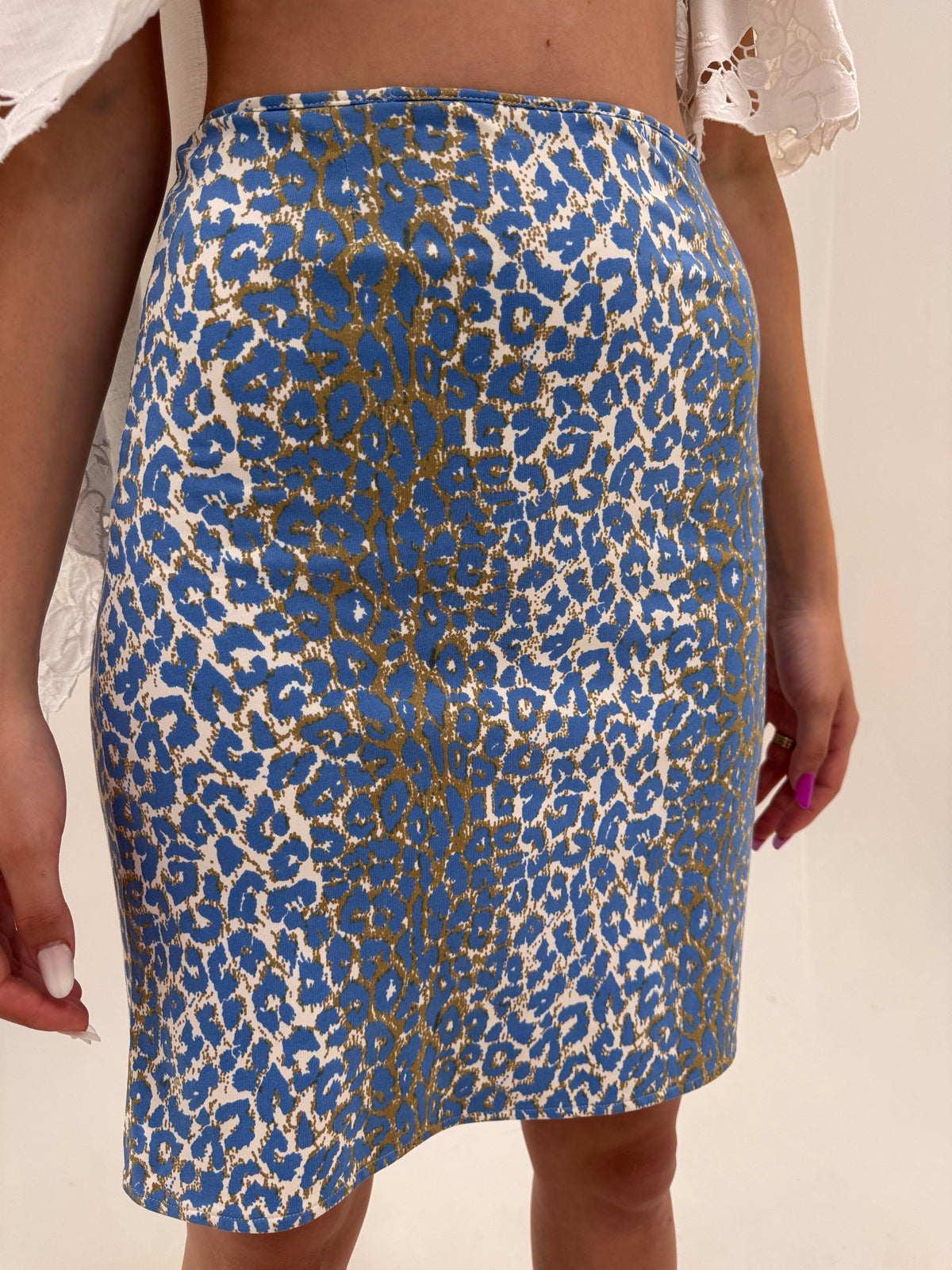 Fustă vintage Dolce&Gabbana animal print din material ultra confort modelator