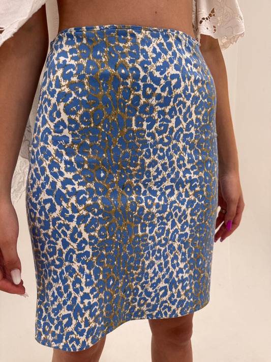 Fustă vintage Dolce&Gabbana animal print din material ultra confort modelator