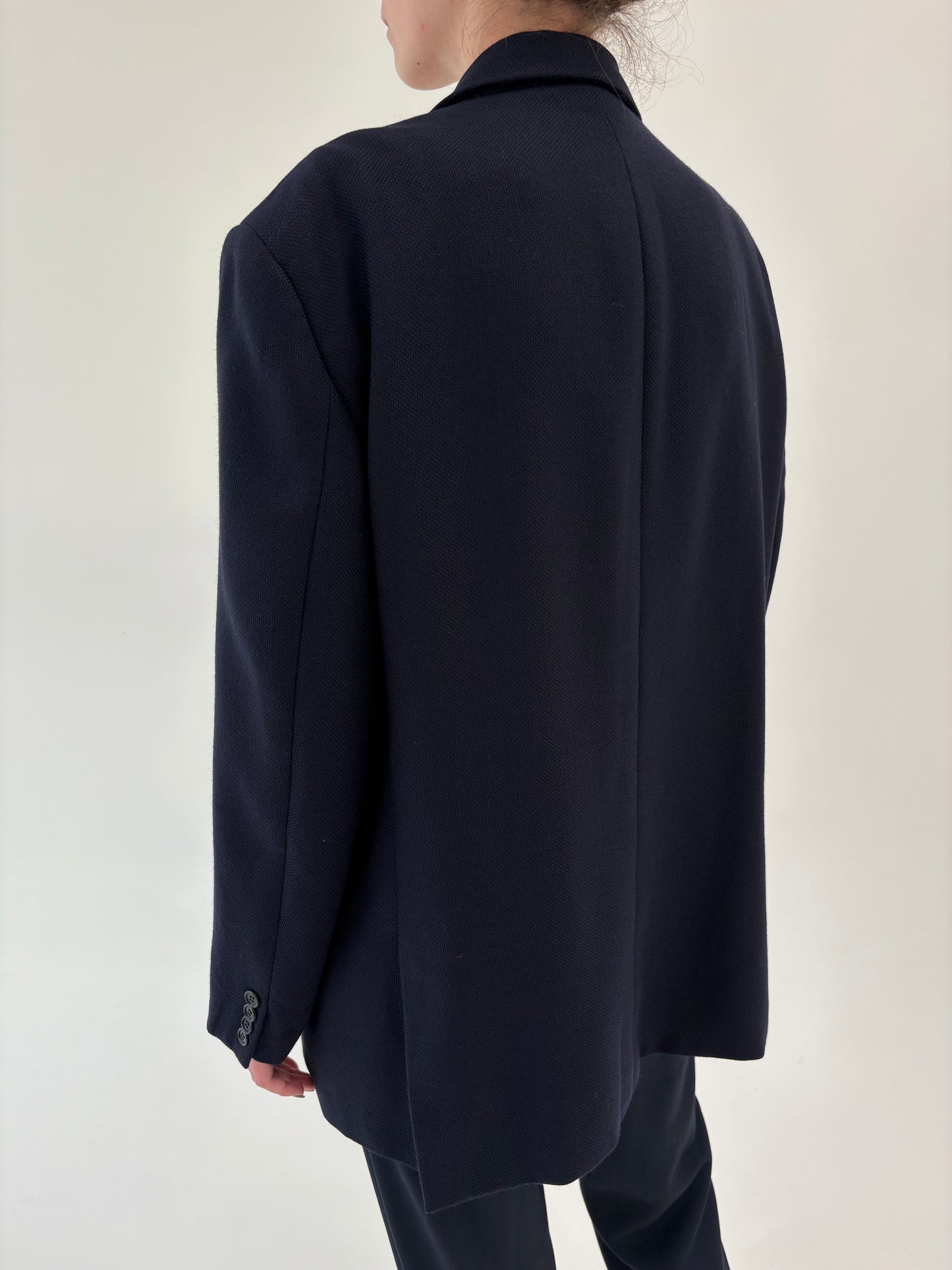 Sacou Navy din lana plină luxury super 100’s în croi actual