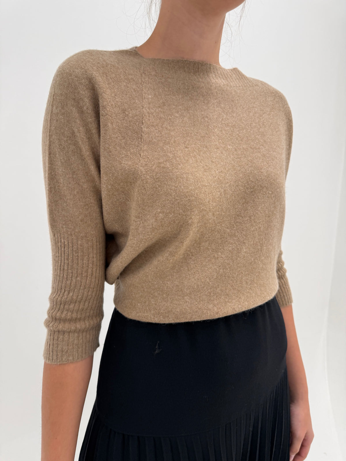 Pulover Max Mara camel din lana extrafina și cașmir