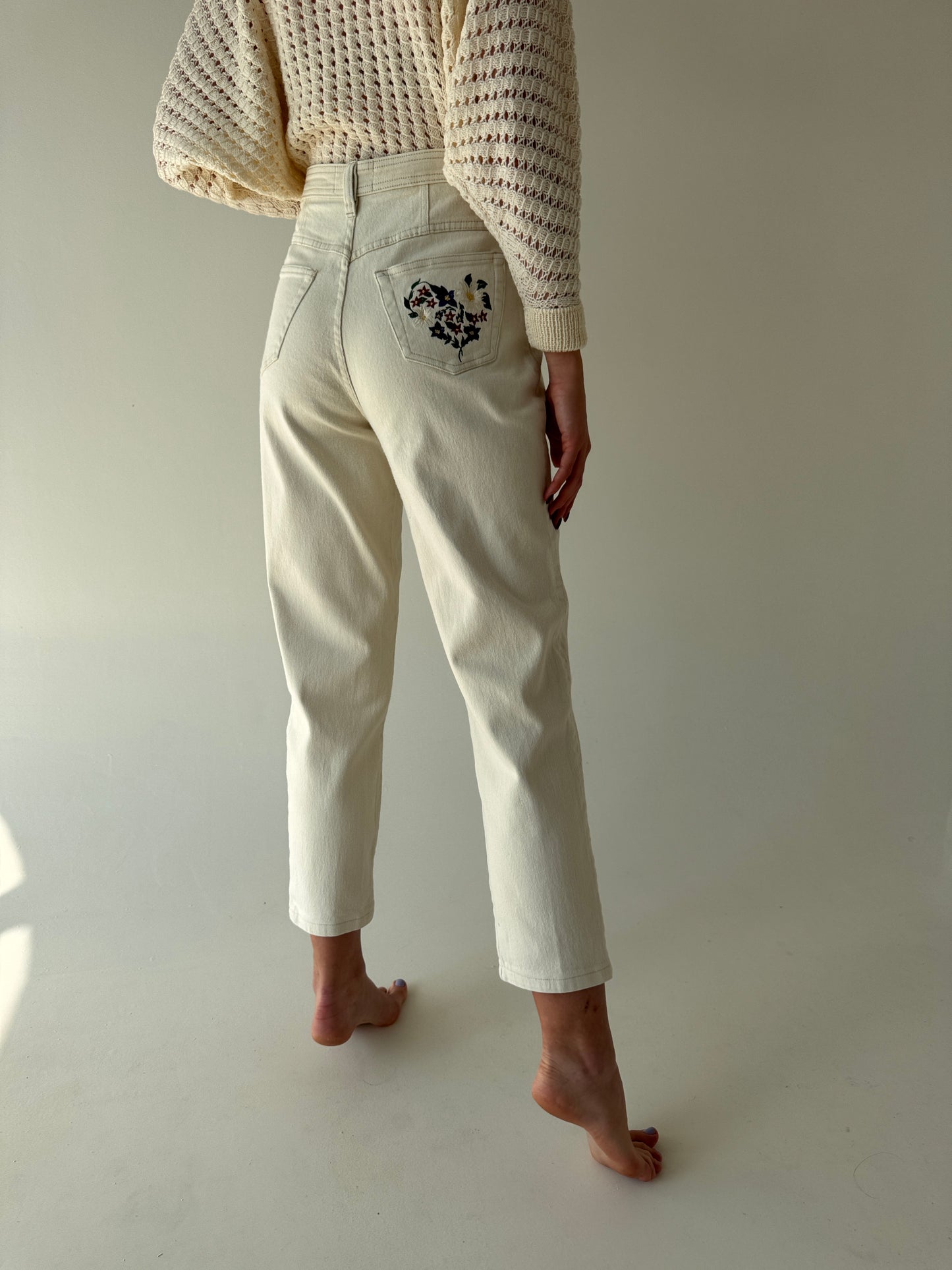 Jeans vintage modelator butter white  ultra confort mom fit