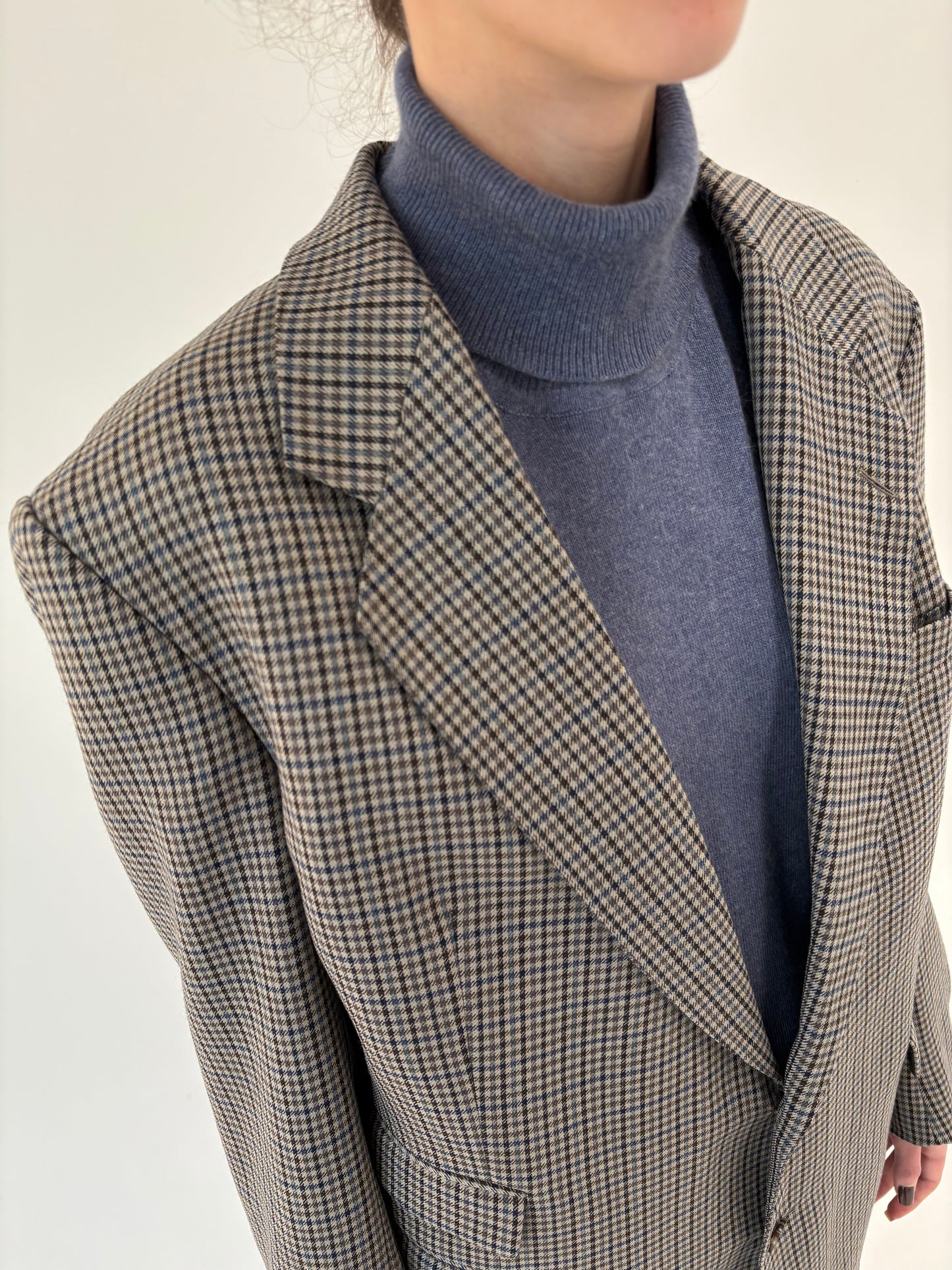 Sacou Burberry în carouri din lana extrafina