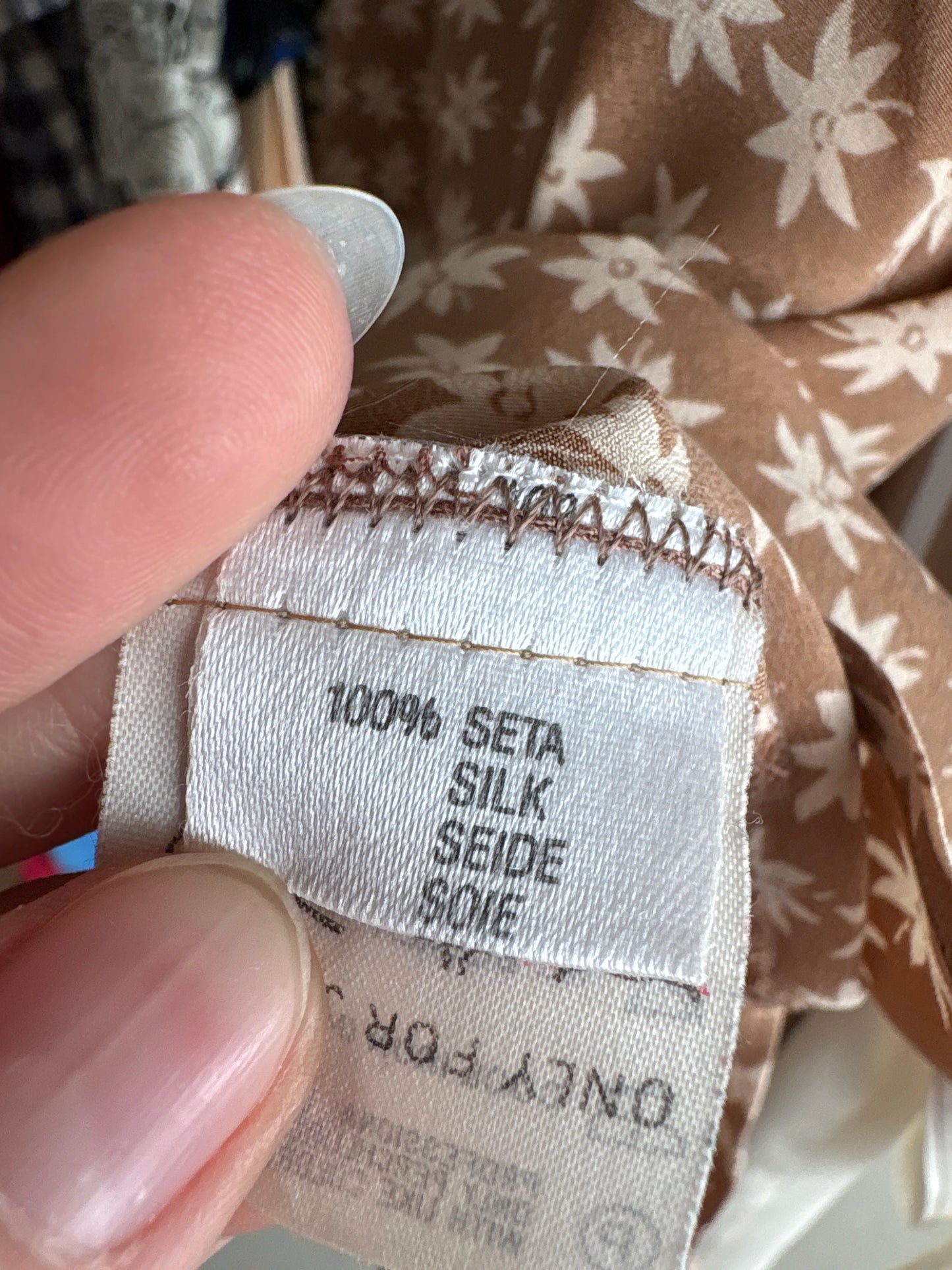 Top camel de brand luxury plus size Marina Rinaldi din mătase naturală