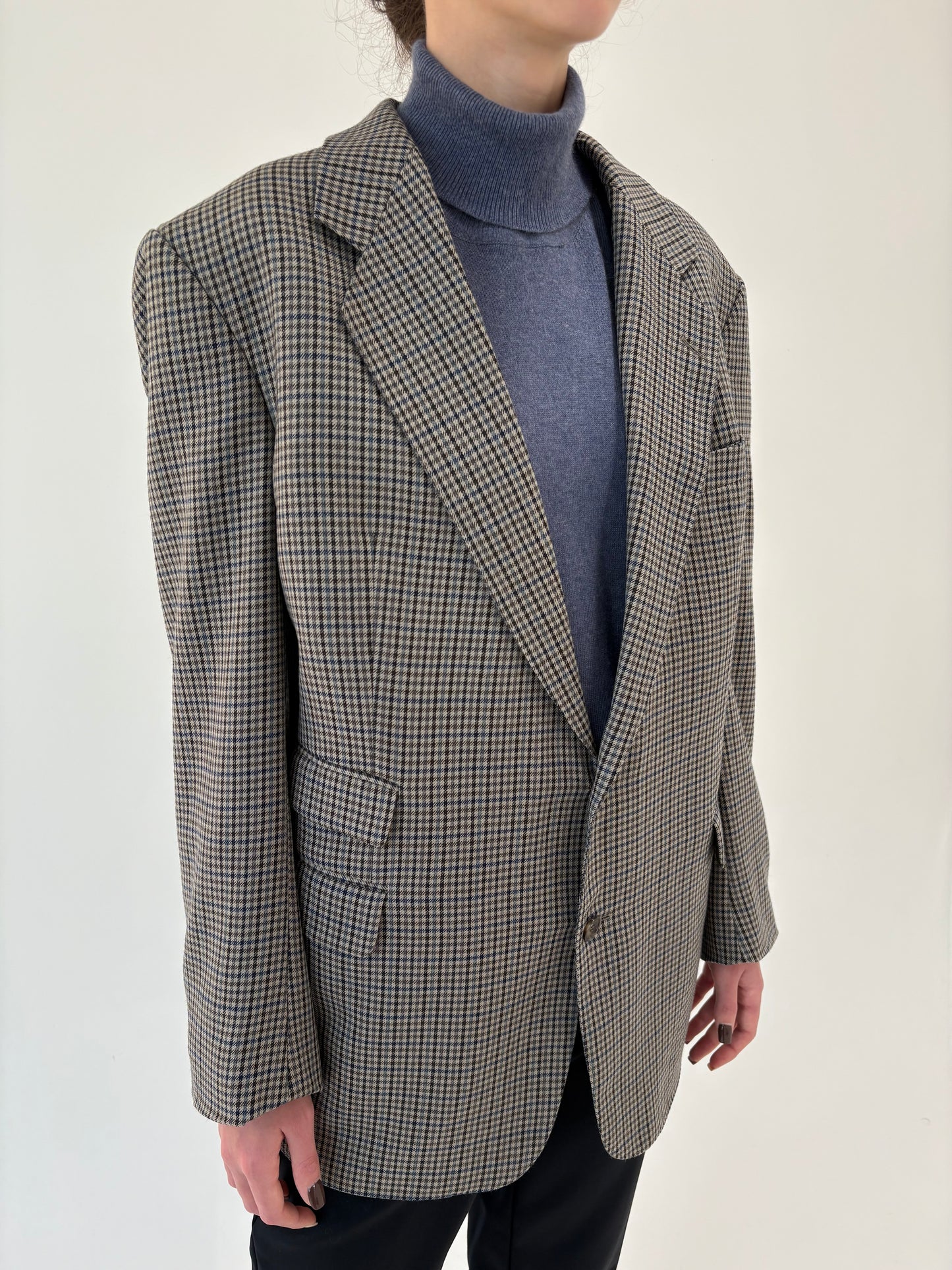 Sacou Burberry în carouri din lana extrafina