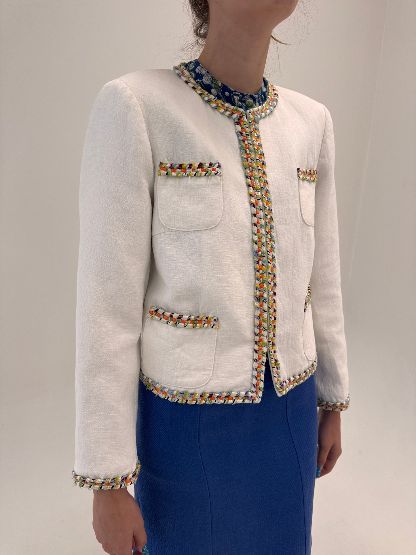 Sacou în stil Chanel din pânză de bumbac de brand luxury Madeleine