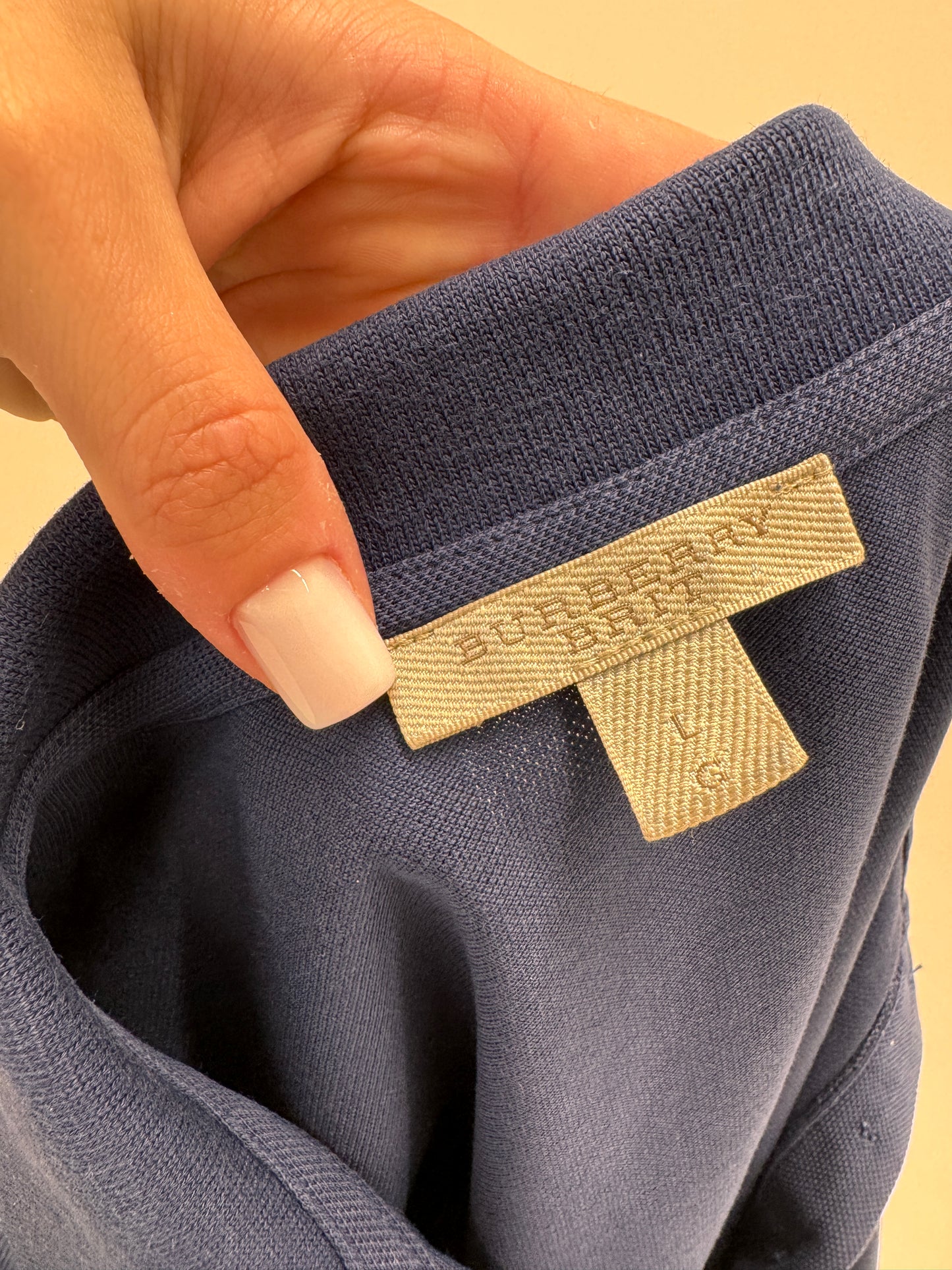 Top Burberry polo din bumbac Navy blue