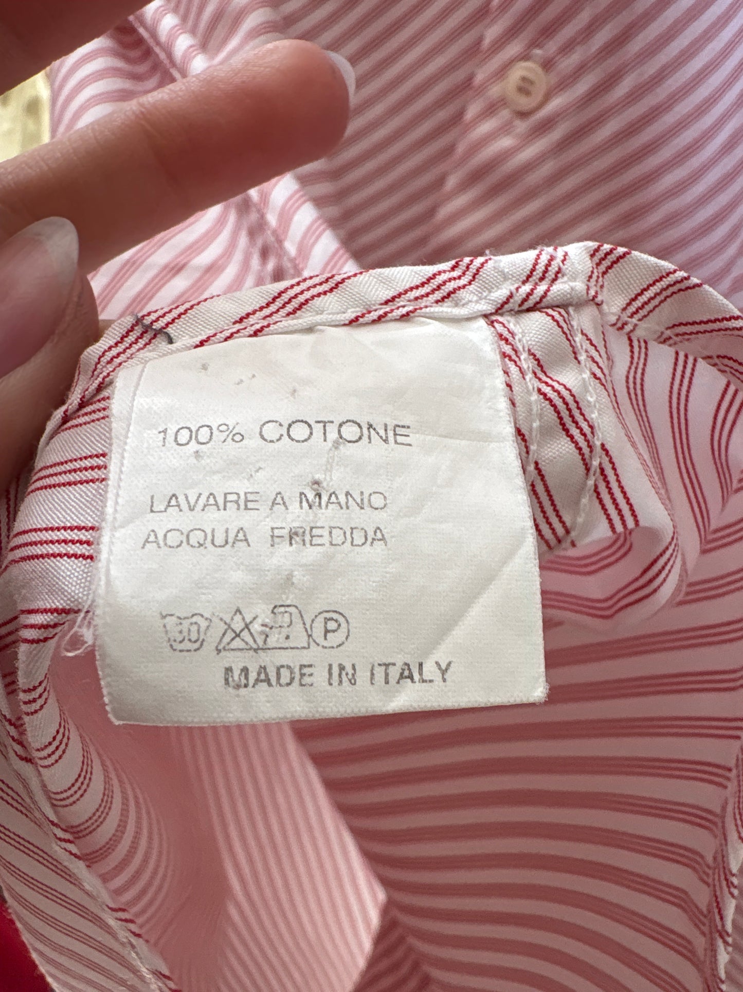 Cămașa luxury italiană cu dungi dark red din poplin gros excepțional