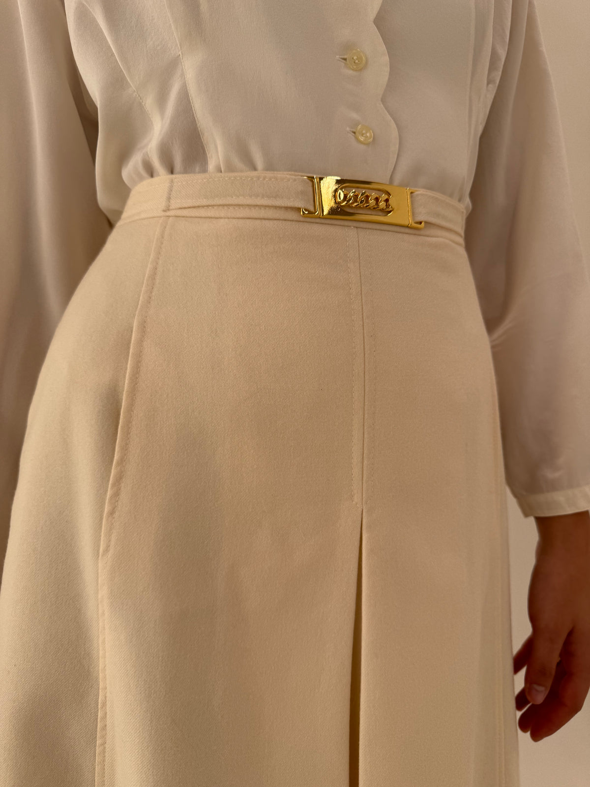 Deux piece vintage excepțional în stil Chloe vintage din lana extrafina