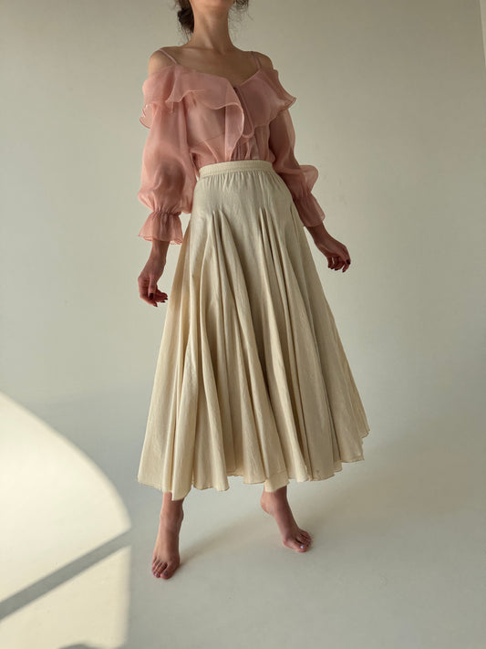Fustă luxury Madeleine extrem extrem de amplă light nude