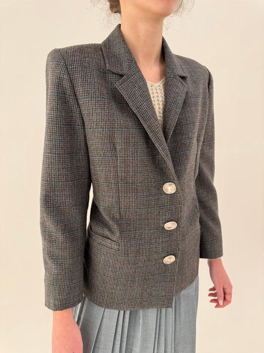 Sacou din tweed plin ușor structurat de lana în culori superbe