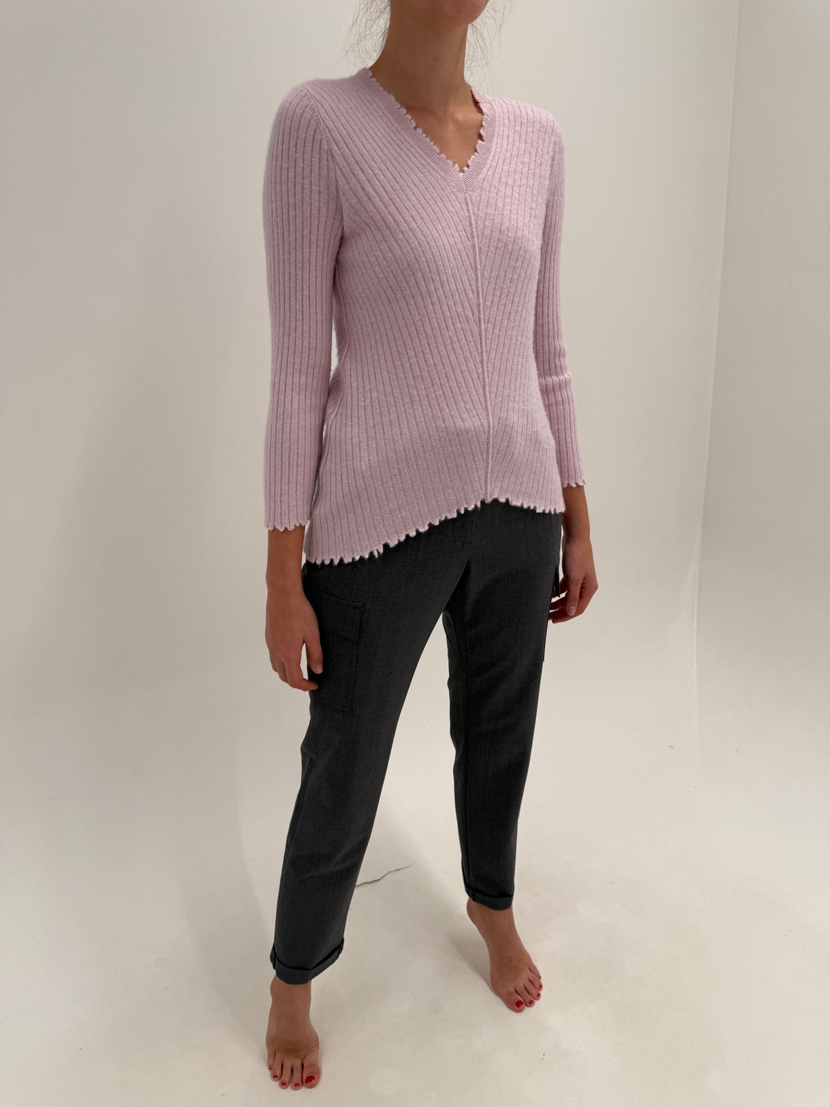 Pantaloni cargo din lana extrafina de brand luxury Peserico