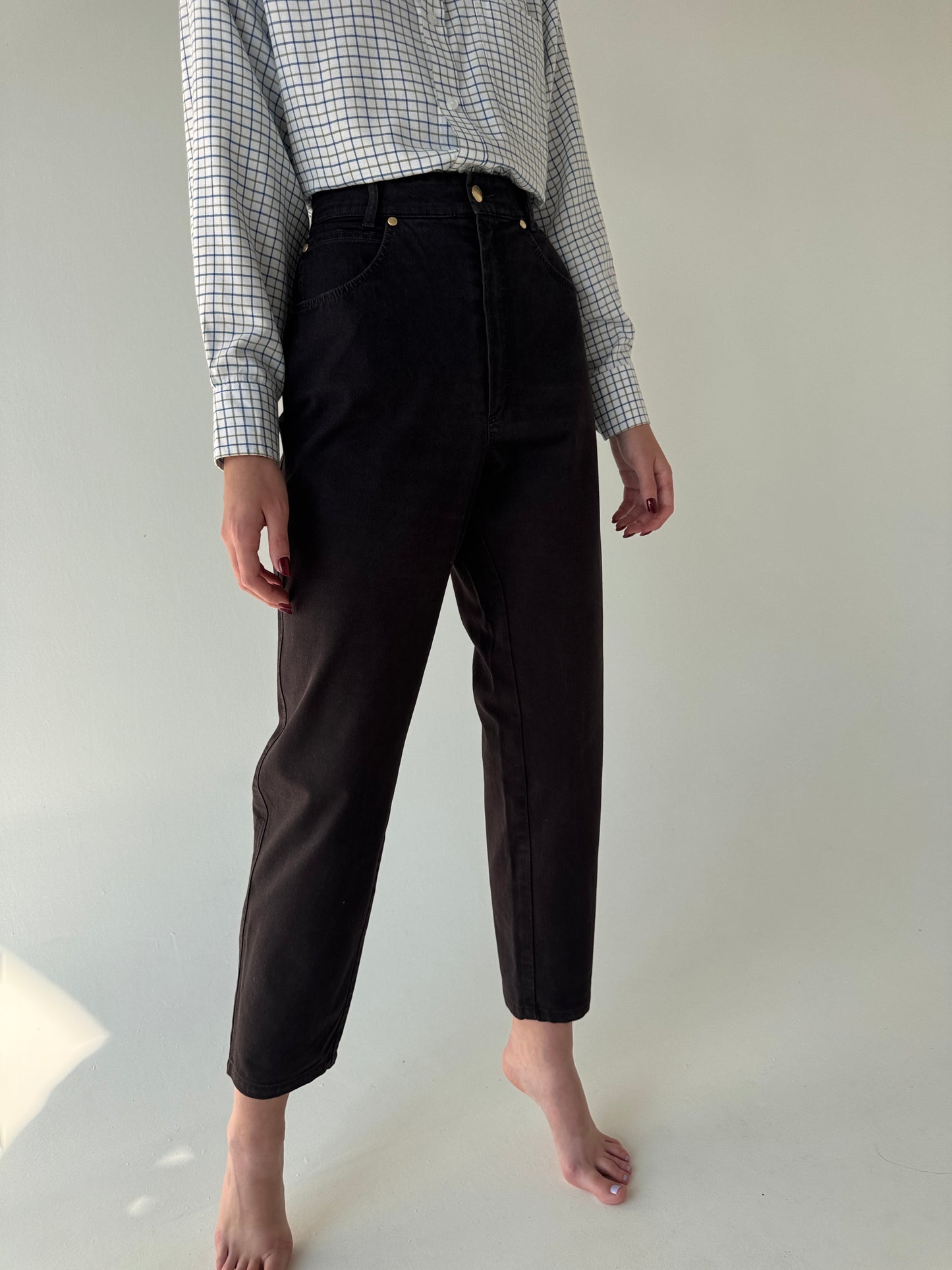 Jeans vintage premium ultra modelatori chocolate brown mom fit