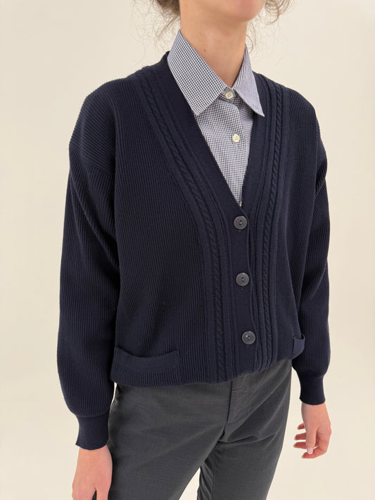 Cardigan gros din lana extrafina de gramaj mare cu manșete îngustate