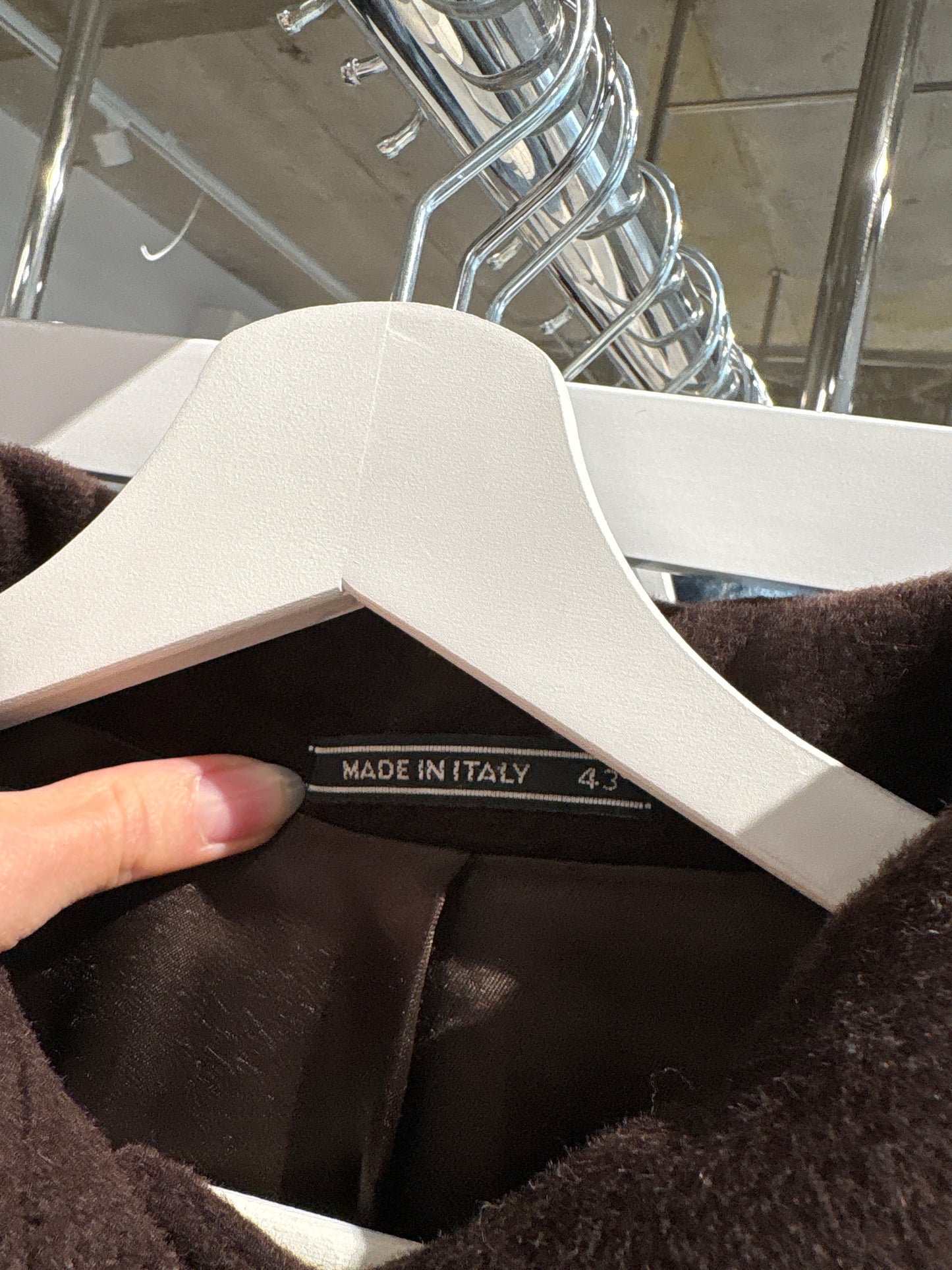 Palton italian din stofă luxury chocolate brown din lana merino extrafina