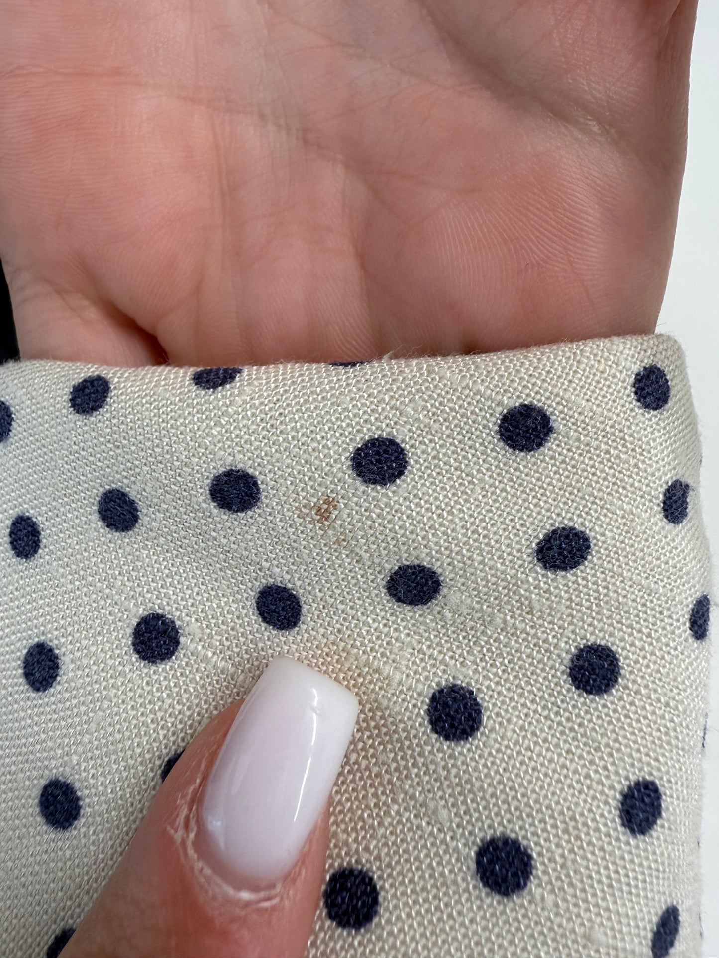 Sacou vintage cu buline din pânză de in off white cu talie ultra marcată