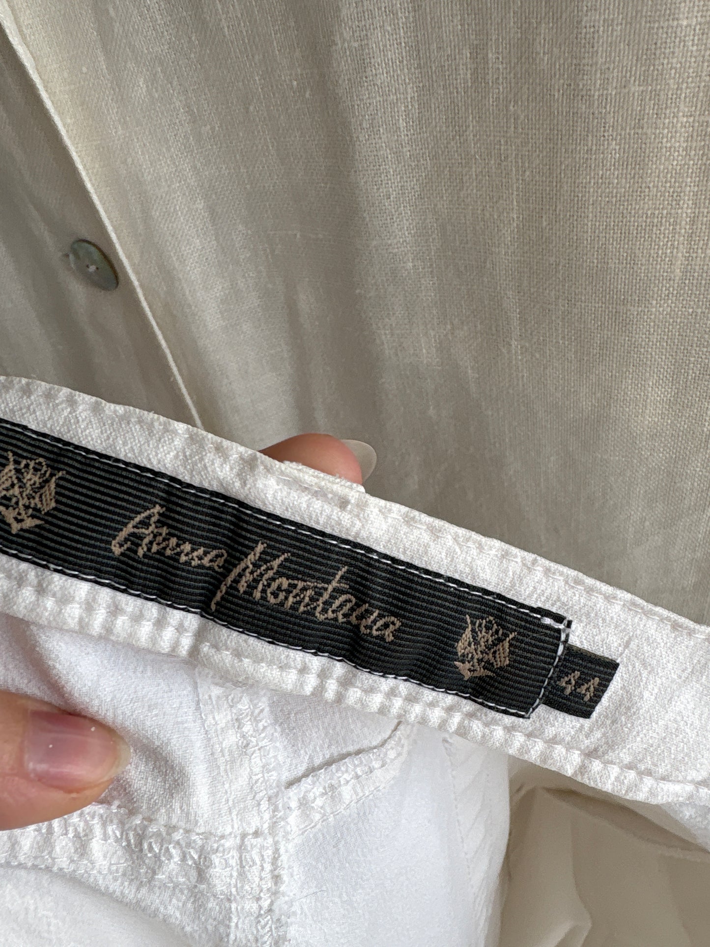 Pantaloni albi ultra confort modelatori din bumbac cu talie ultra înaltă