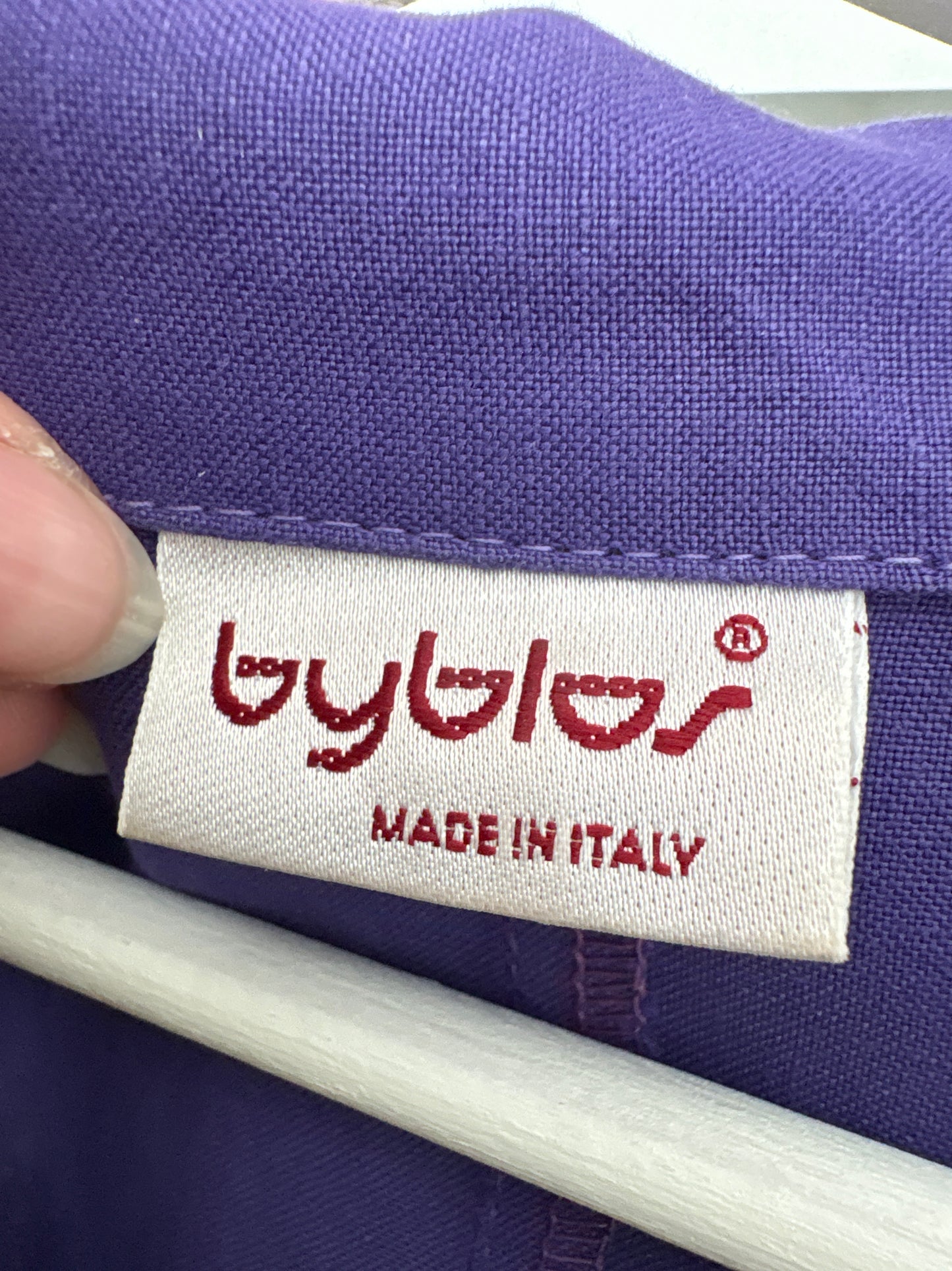 Cămașa luxury Byblos statement electric purple din pânză excepțională