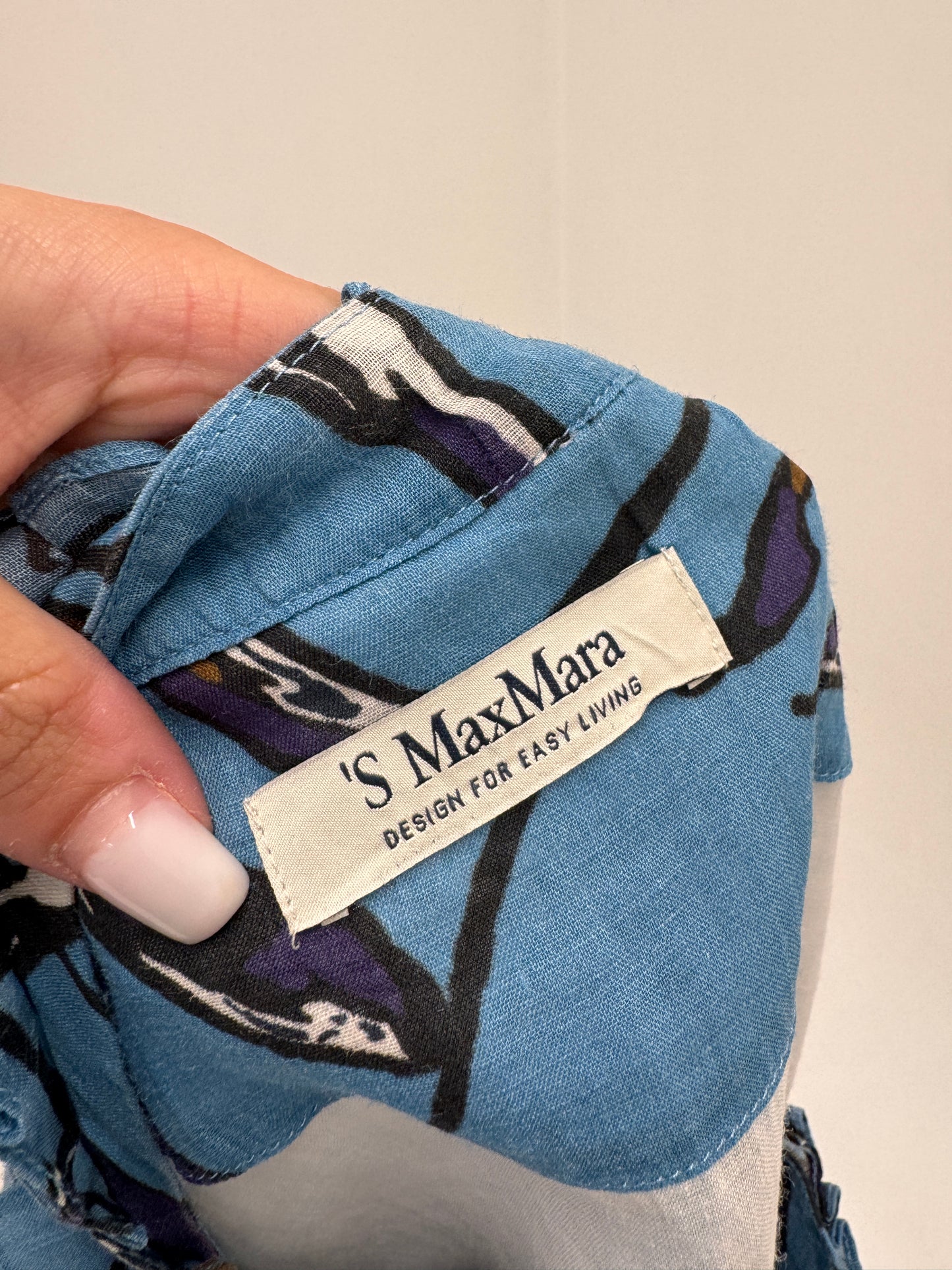 Tunica Max Mara din in excepțional extrem de fin cu print organic