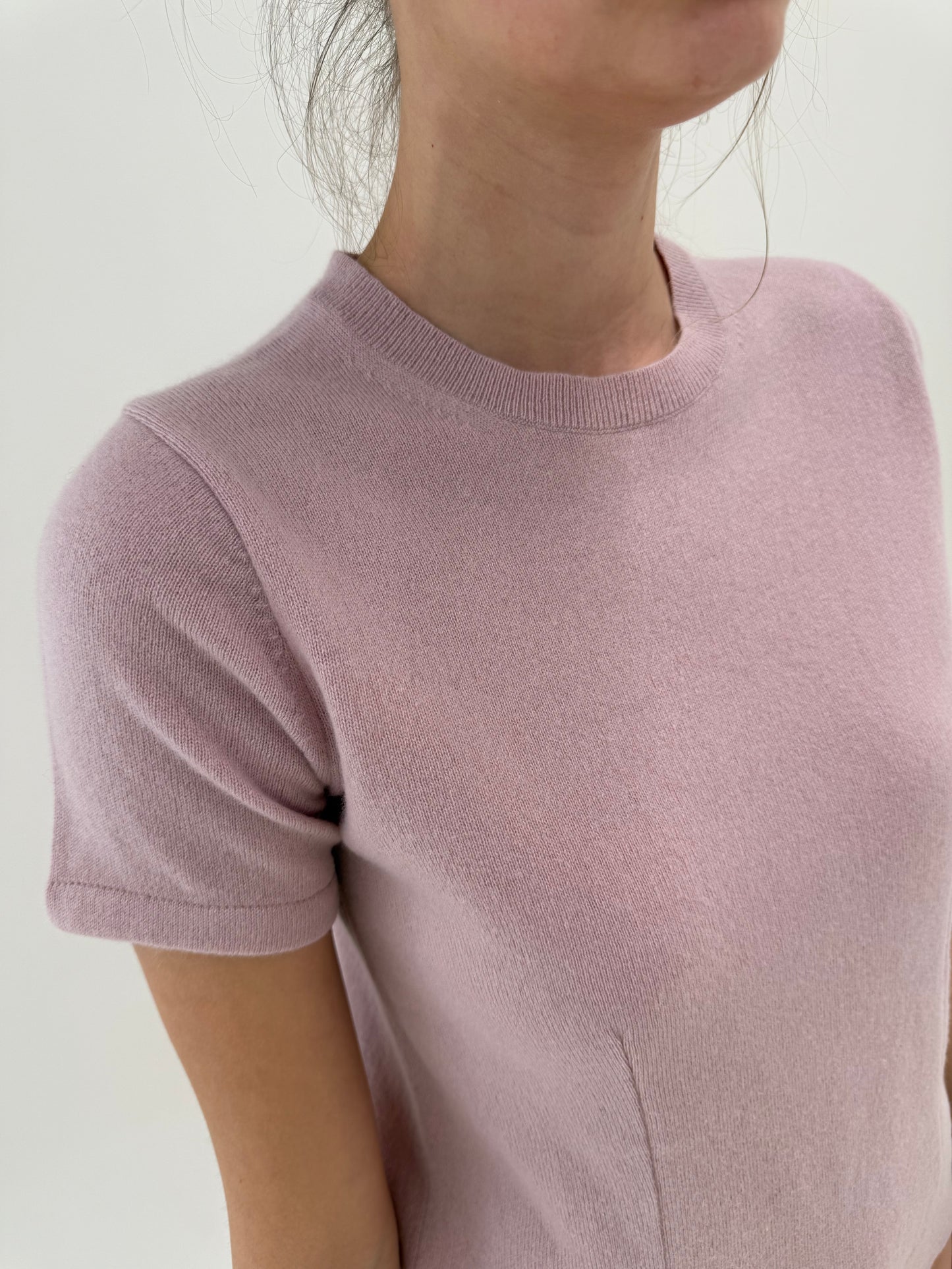 Top din cașmir powder pink