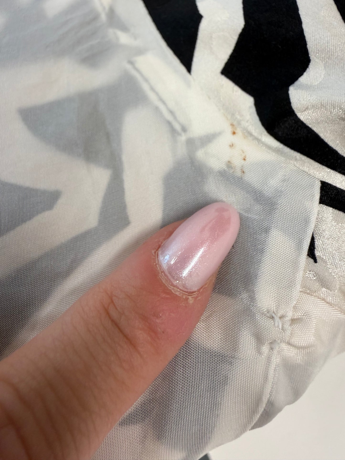 Sacou vintage din mătase naturală cu print alb negru