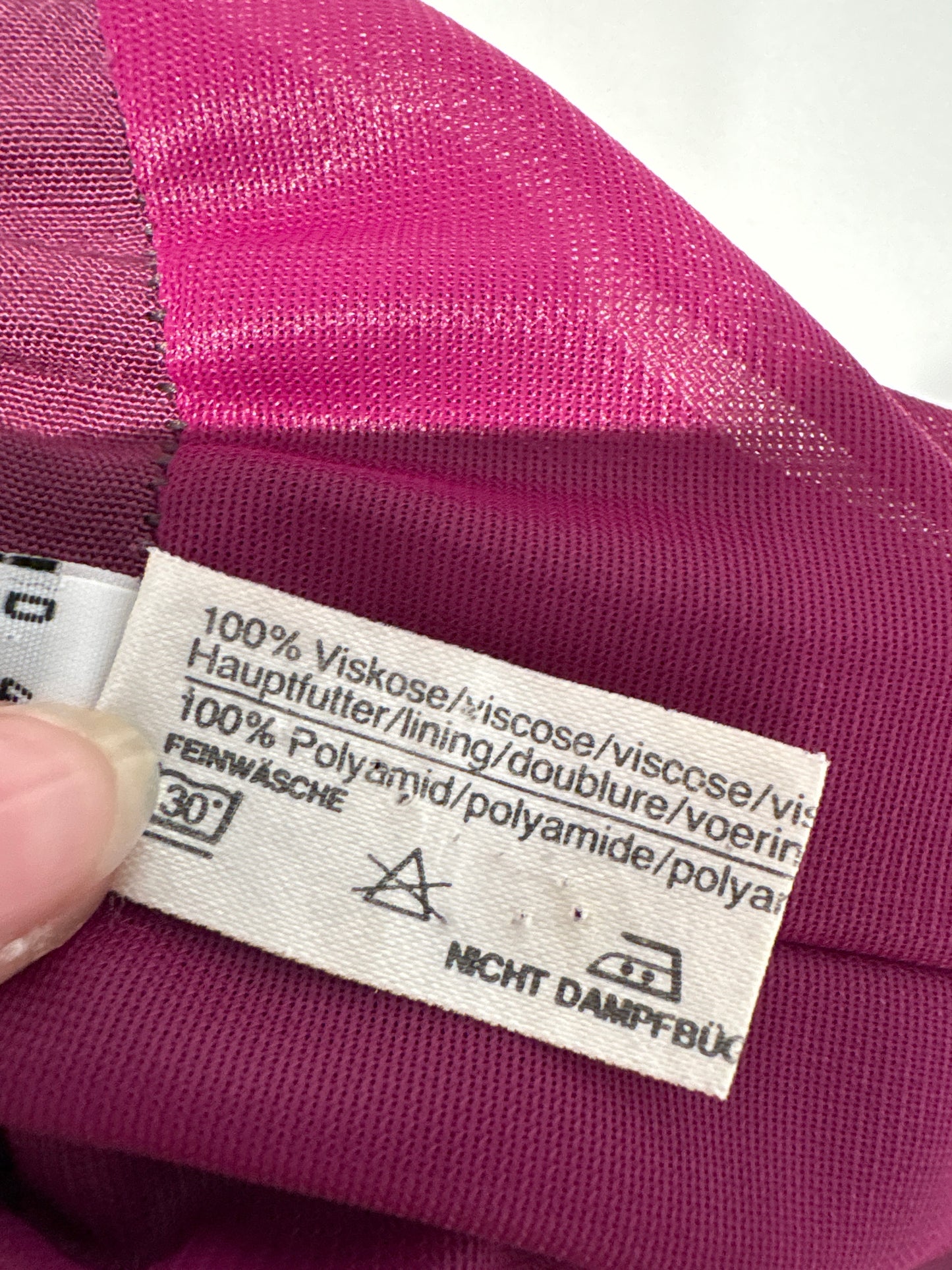Fustă pantaloni vintage dark pink cu talie extrem de marcată ultra înaltă