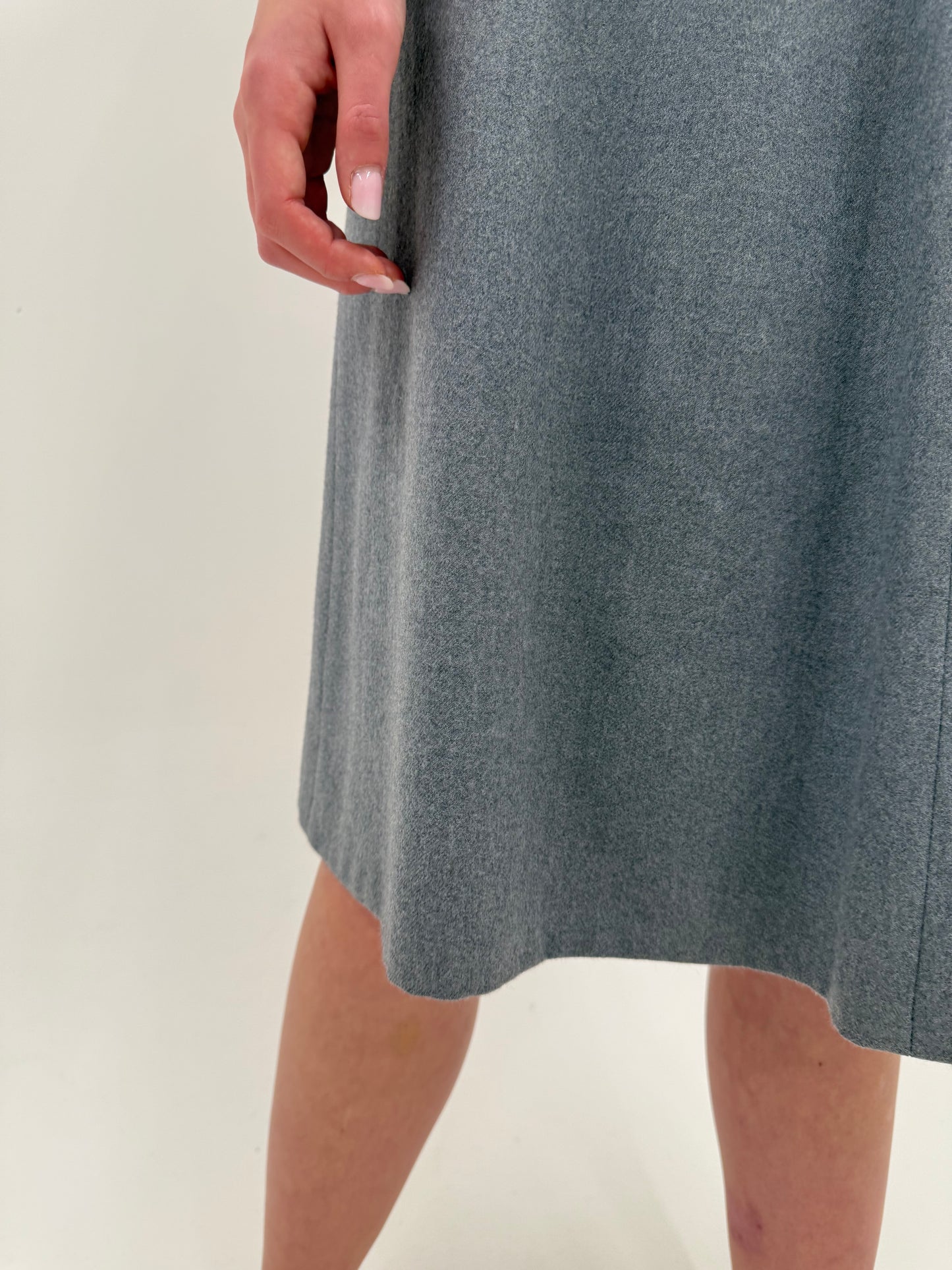 Fustă vintage din lana groasă super amplă cu talie ultra marcată înaltă