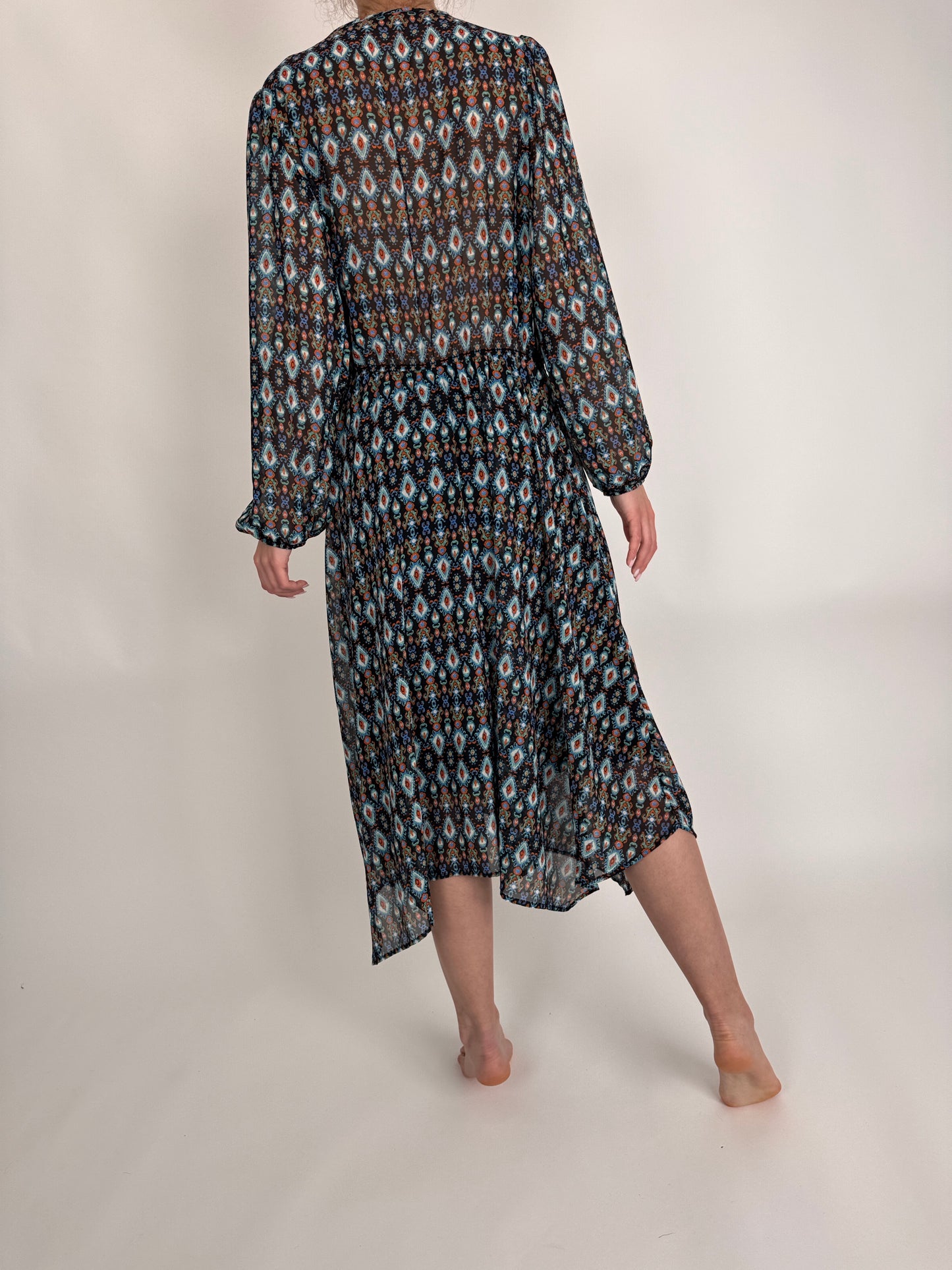 Rochie in stil anii 70 cu talie elastică