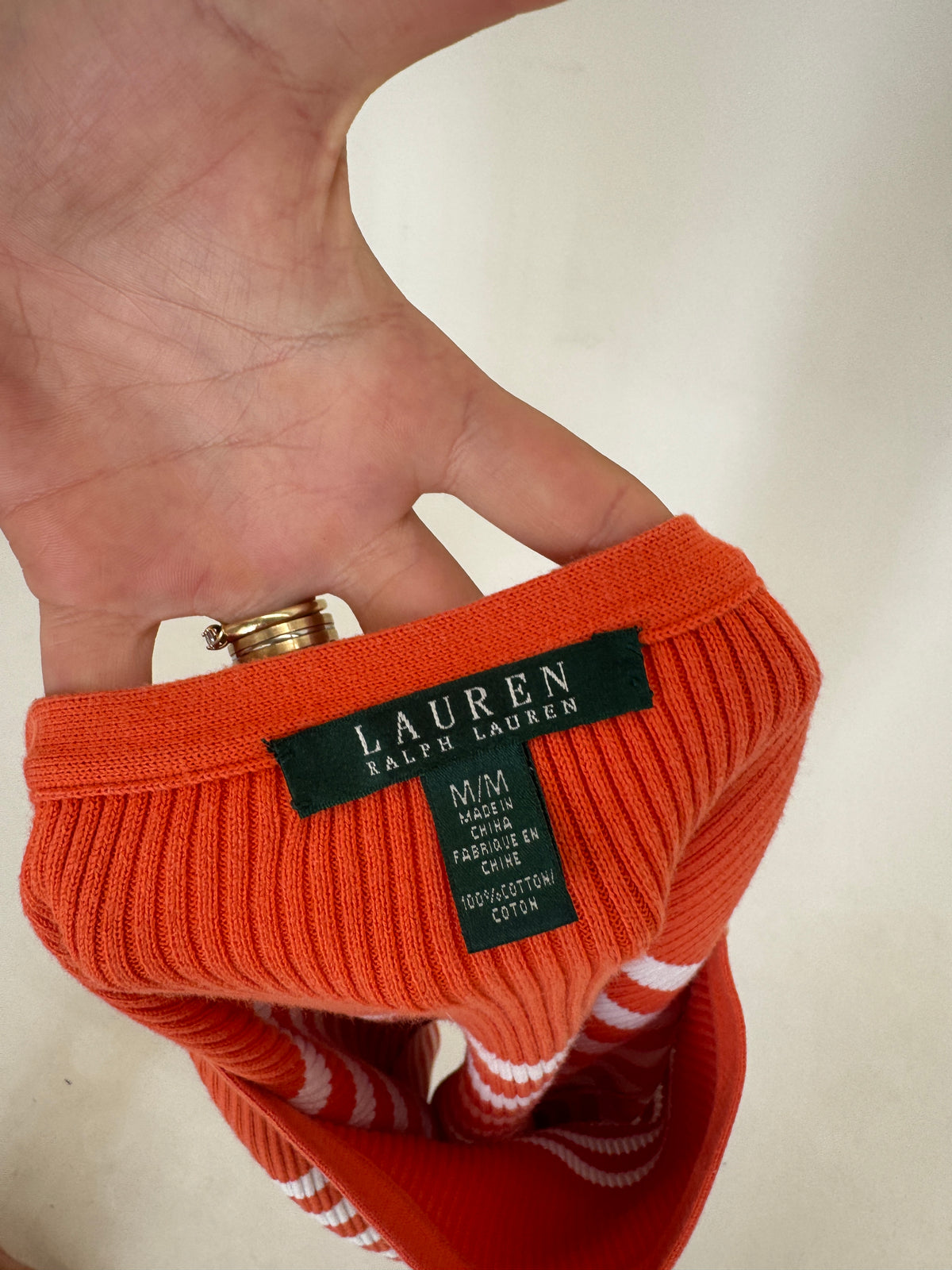 Pulover petite Ralph Lauren din bumbac gros ribbed în dungi