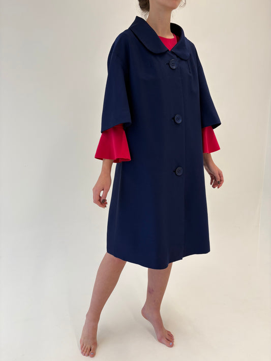 Cocoon coat de lana old vintage anii 50 ultra luxury de ocazie în stil Dior