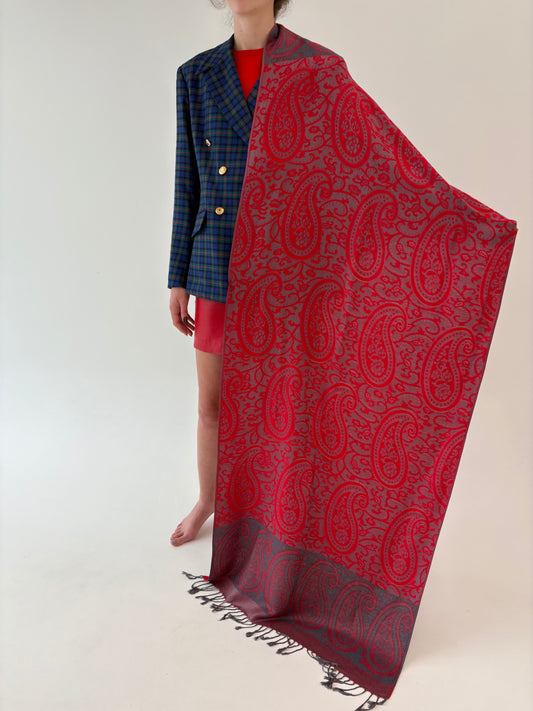Sal XXL din țesătură jacquard cu motive paisley