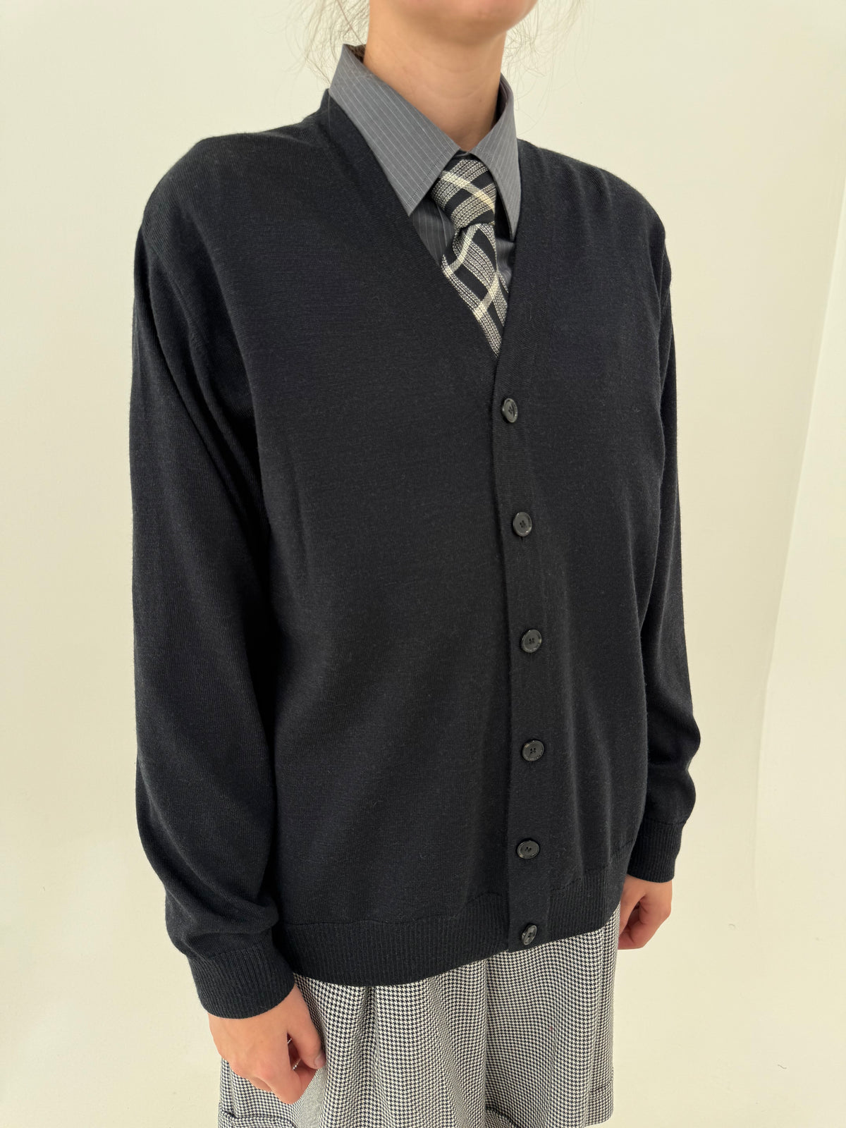 Cardigan tall Pierre Cardin Rin lana extrafina charcoal gray