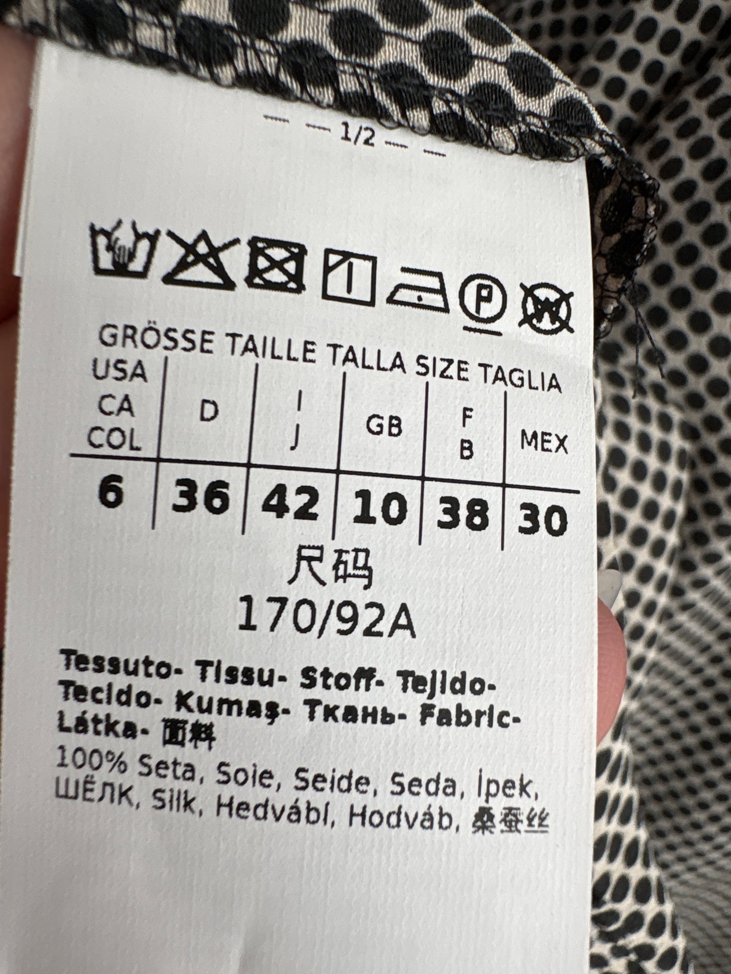 Cămașa Marella by Max Mara nouă cu print alb negru și panglică detașabilă