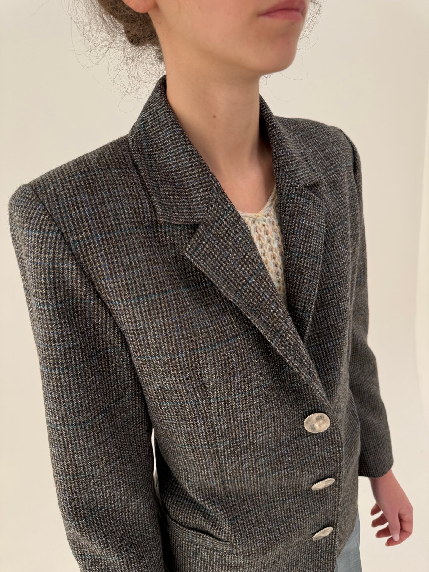 Sacou din tweed plin ușor structurat de lana în culori superbe