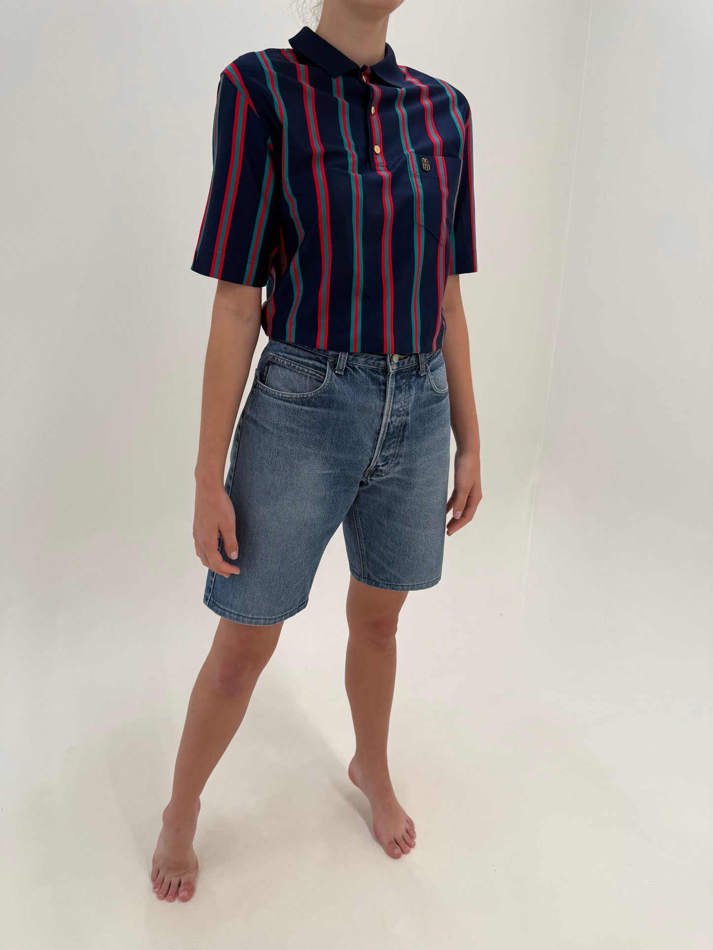 Jeans Armani scurți de vară cu talie înaltă