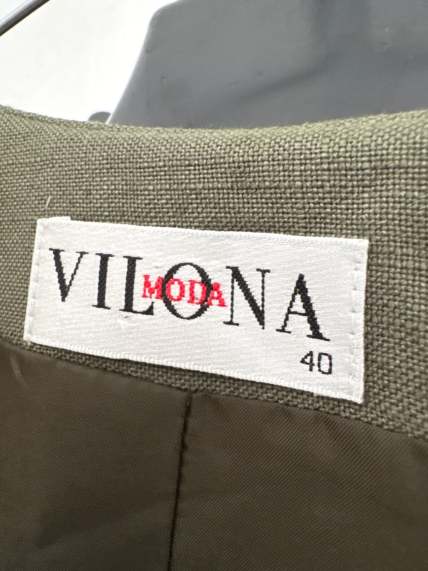 Sacou din pânză de in Sage green in croi lejer minimalist