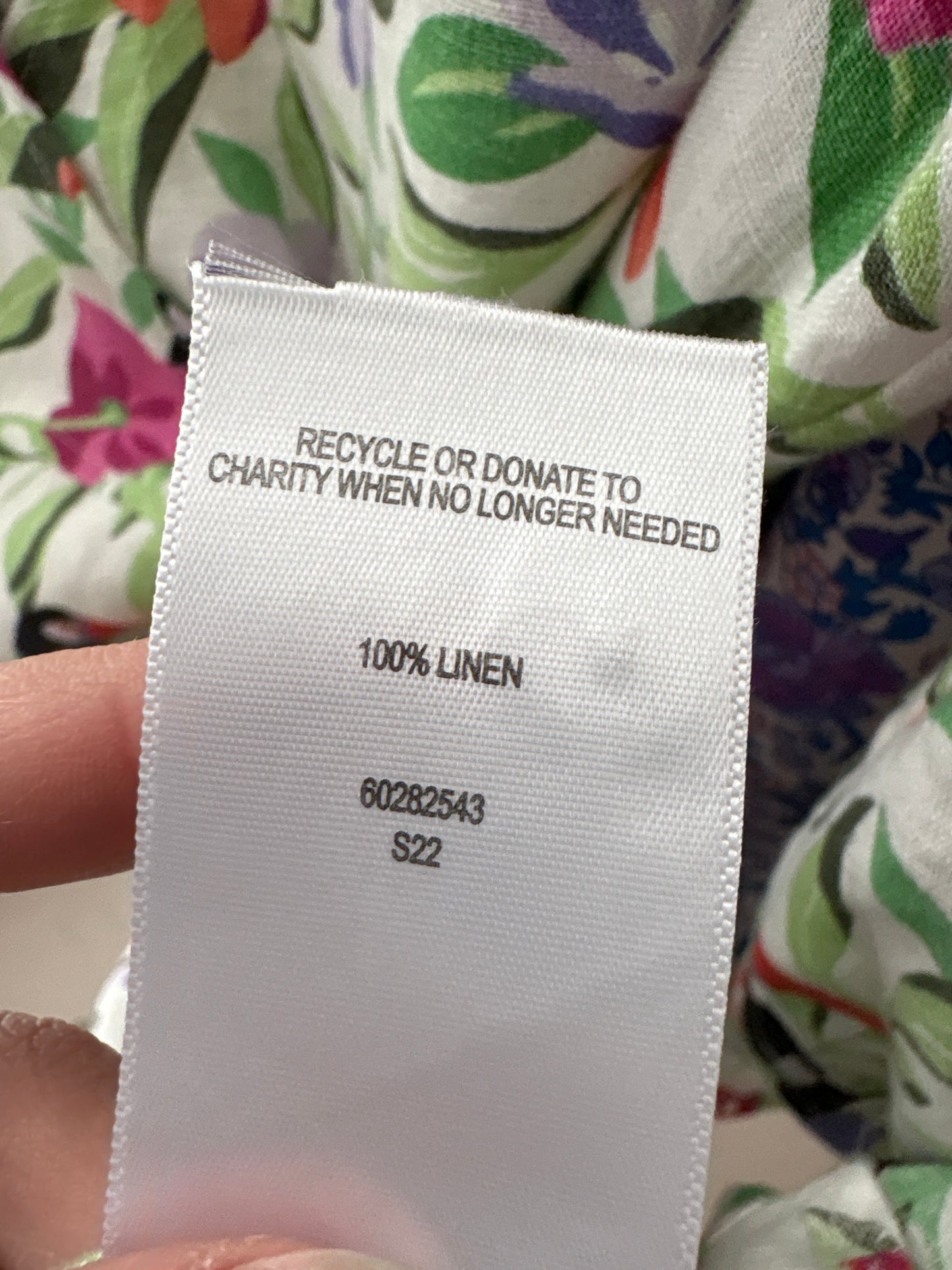 Rochie petrecută din in cu print organic și talie ultra înaltă marcată