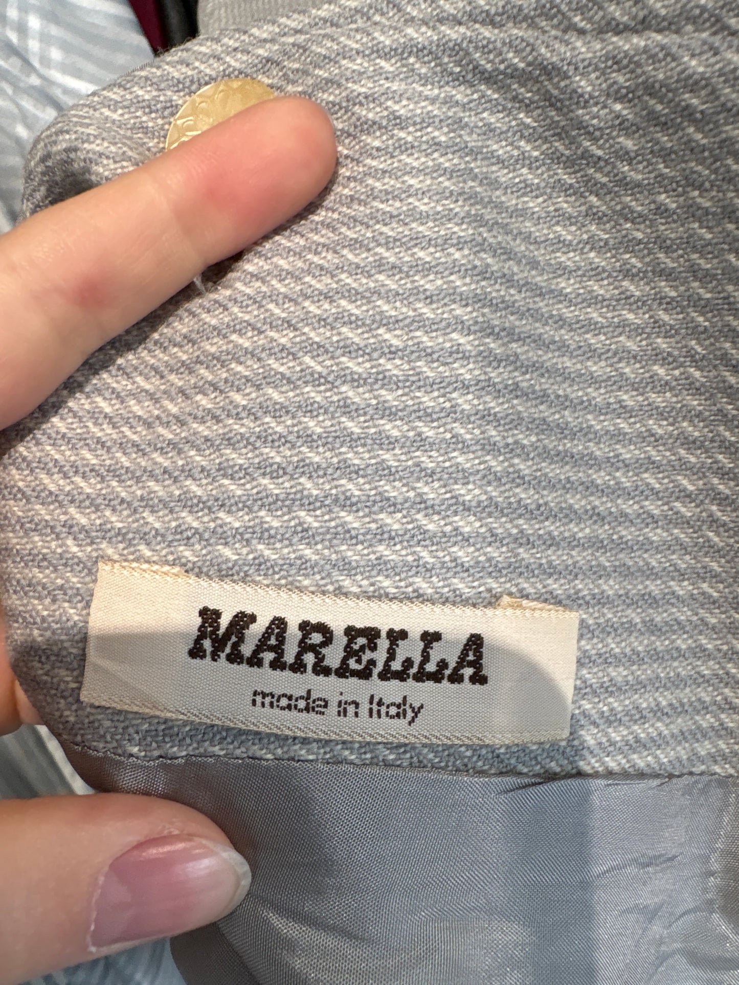 Sacou vintage baby blue Marella by Max Mara cu închidere dublă