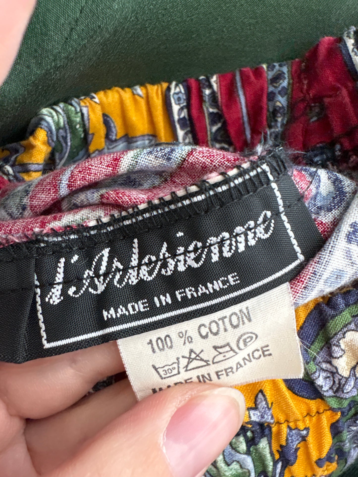 Fustă italiană maxi ultra amplă în croi elaborat patchwork fin pânză de bumbac