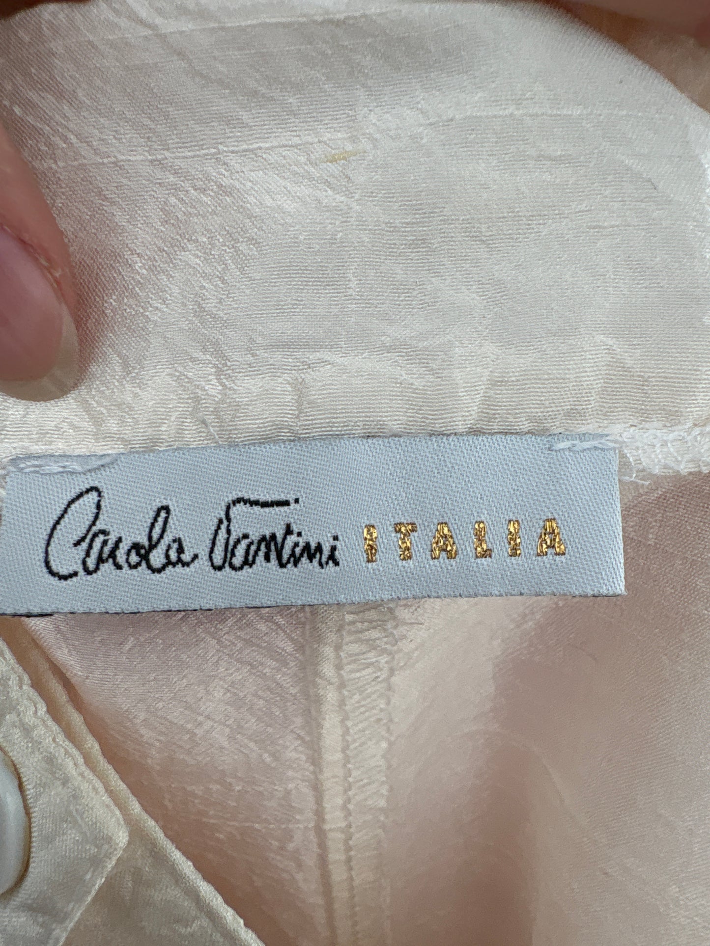 Pantaloni petite sau capri din mătase naturală dupioni