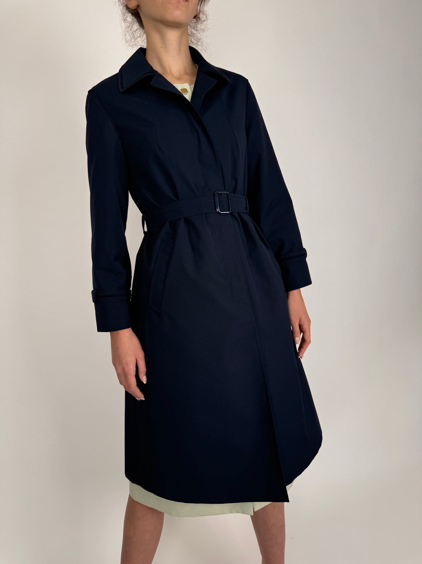 Trench vintage prmeoum Navy Blue impermeabil