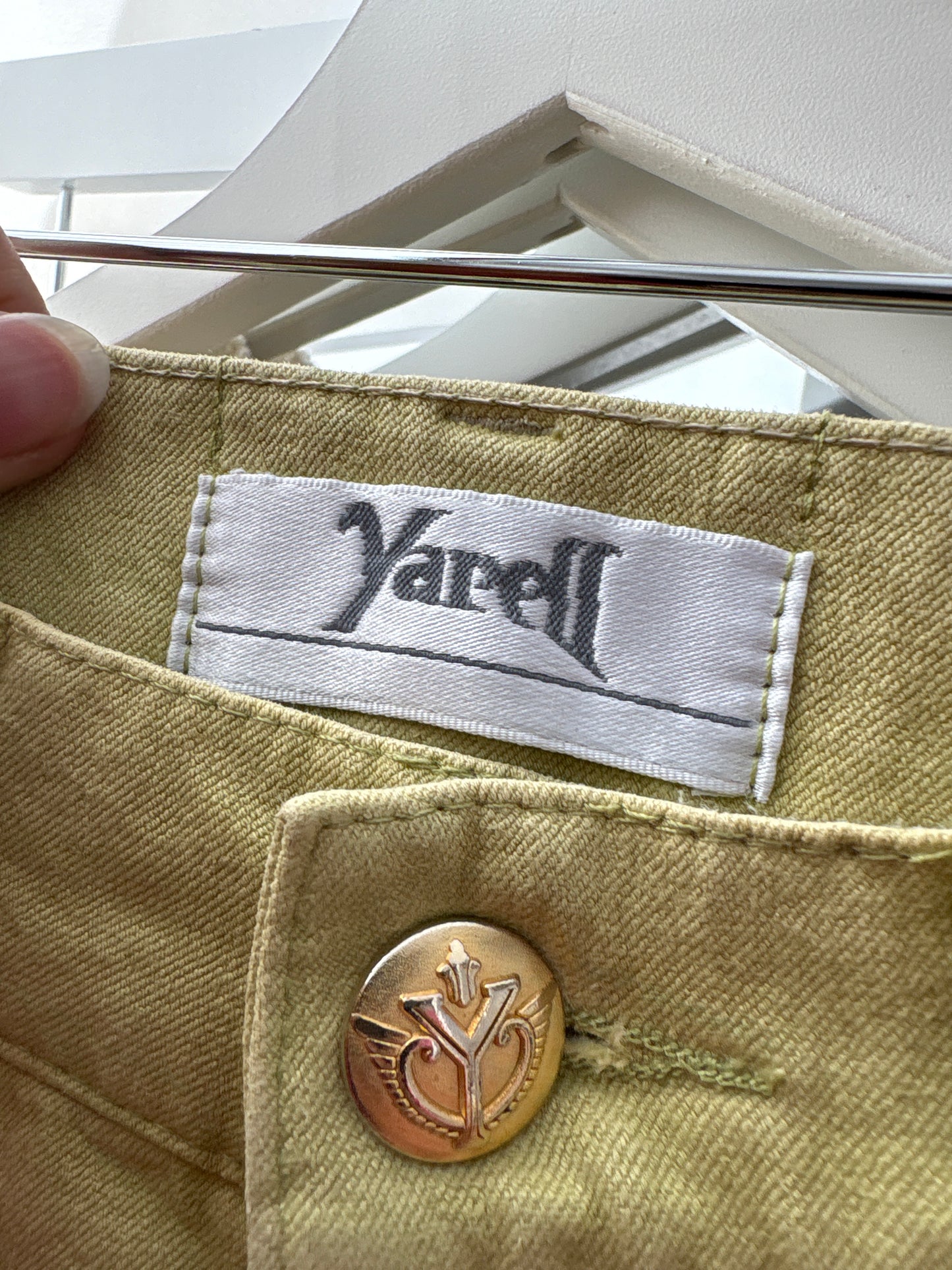 Jeans vintage ultra confort de vară cu talie ultra înaltă mom fit light Chartreuse