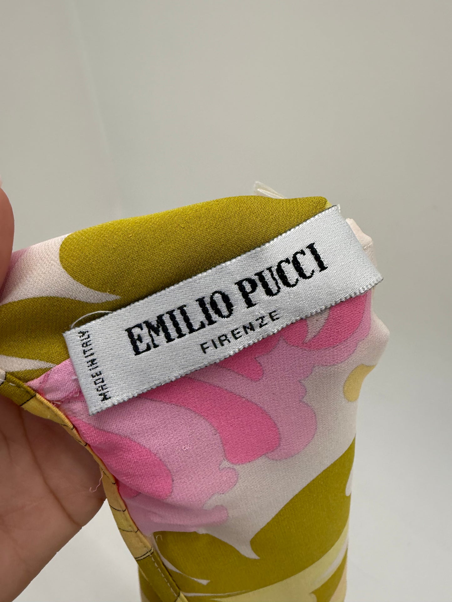 Fustă vintage Emilio Pucci din mătase naturală cu print specific brandului