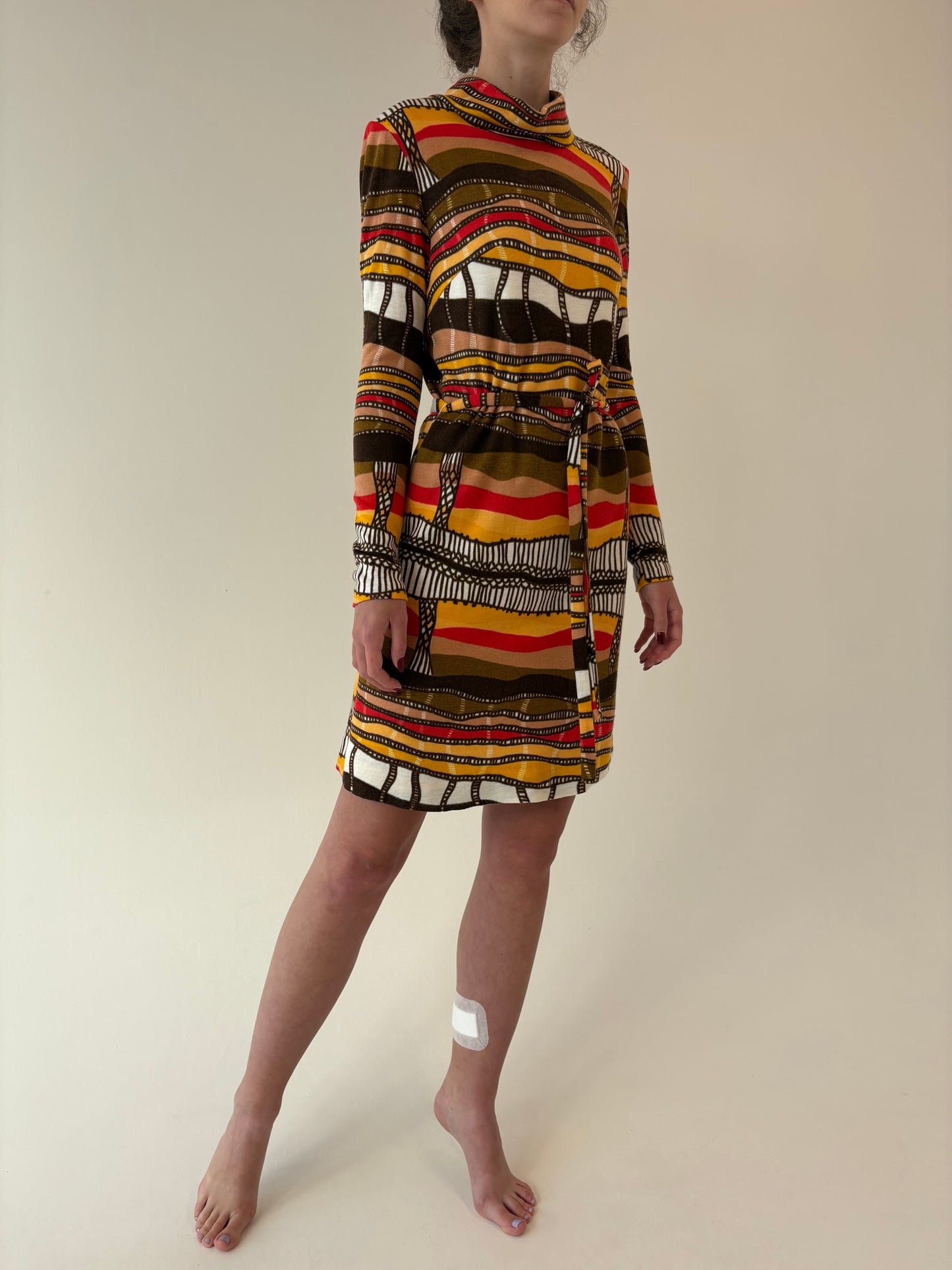 Rochie Old vintage de colecție-început de ani 70 cu talie reglabilă