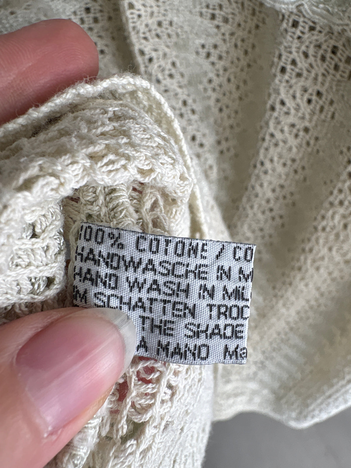 Pulover dantelat bijuterie în croi elaborat din bumbac premium dantelat și macrame
