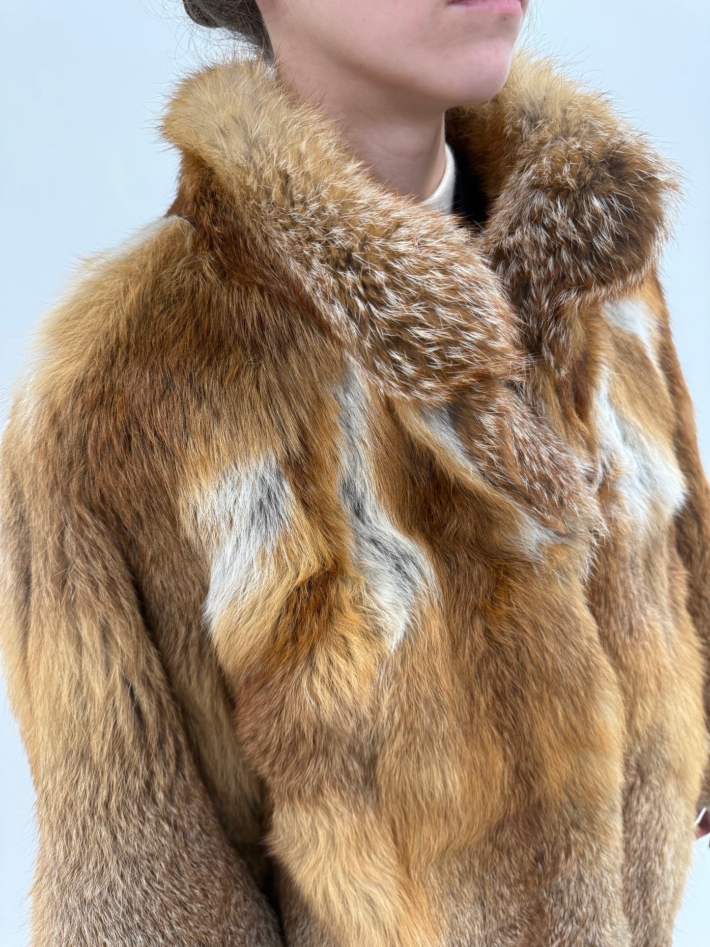 Blană naturală de vulpe golden fox