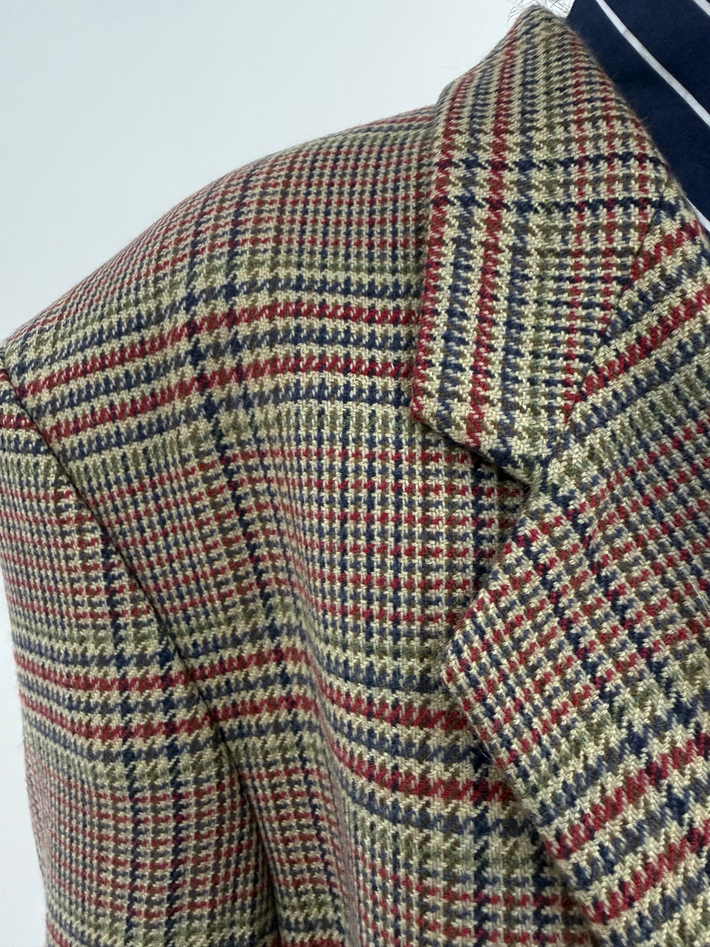 Sacou Valentino camel din tweed de lana extrafina si cașmir pied de coq